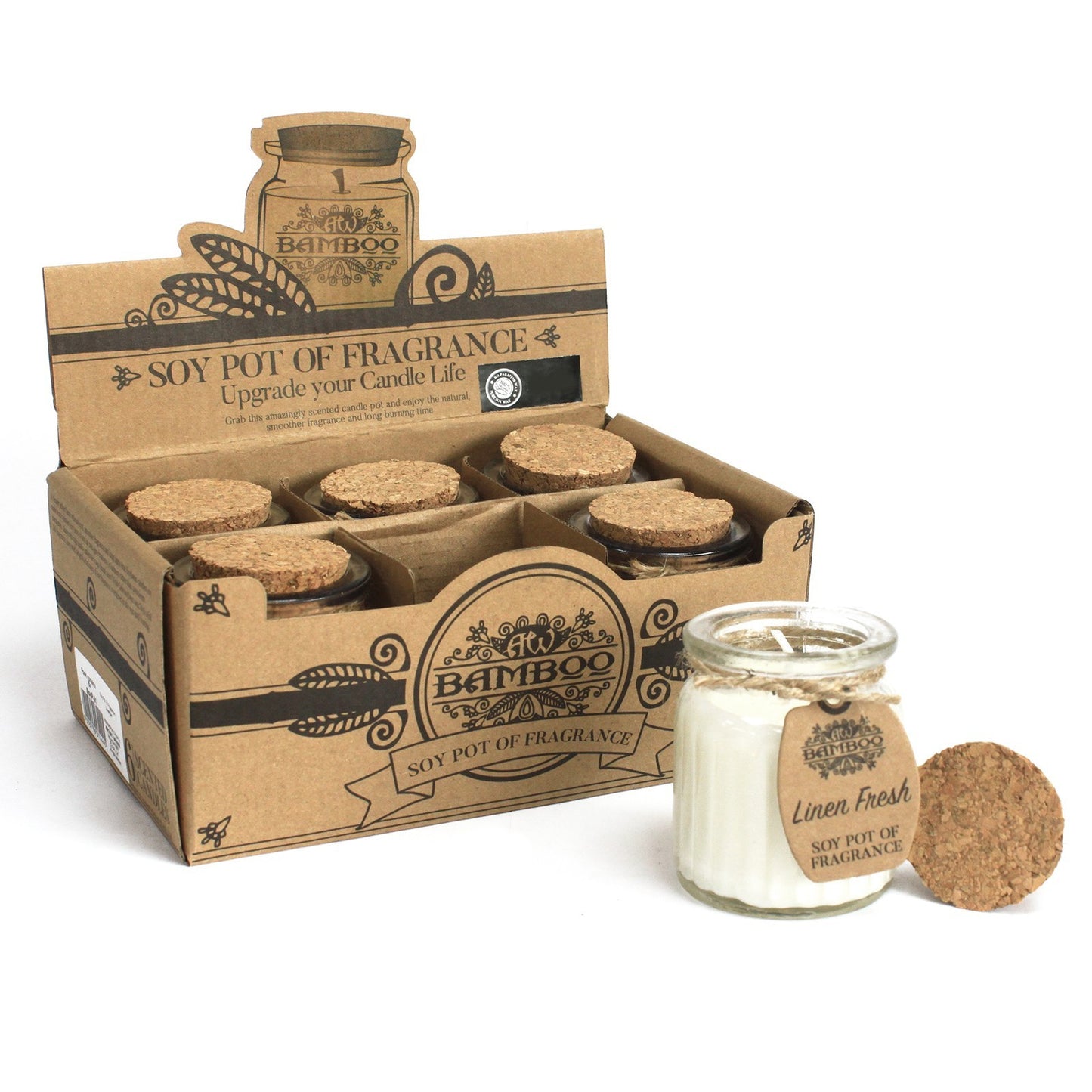 Bougie en pot en cire de soja - Linge frais