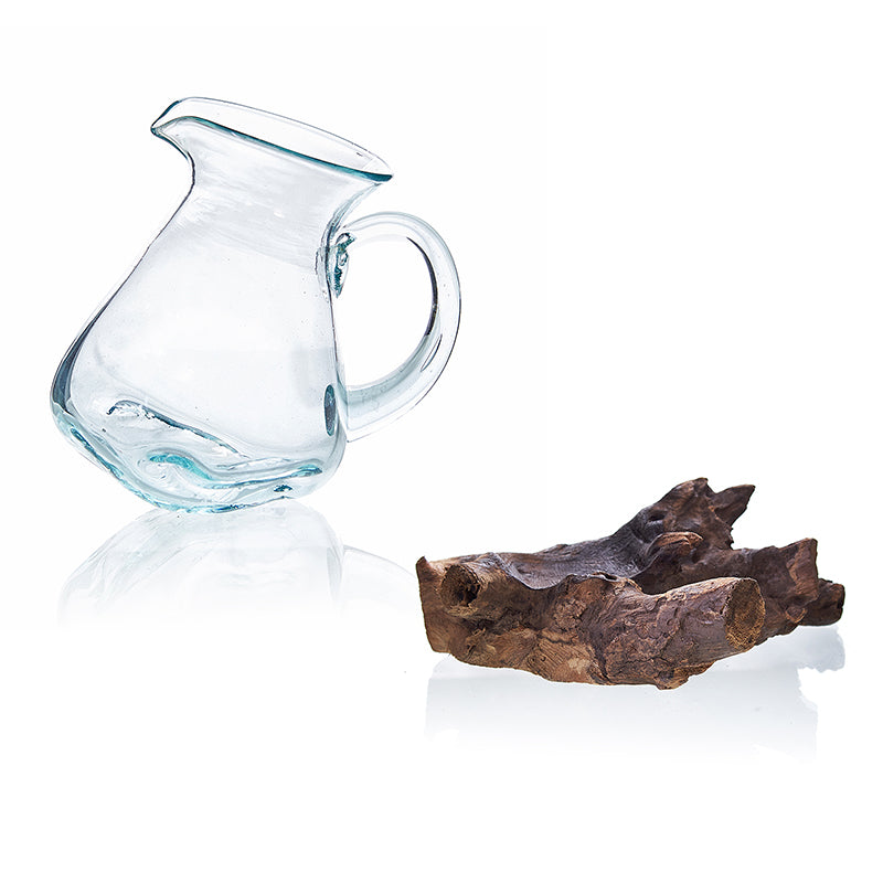 Verre fusionné sur bois - Pichet à eau