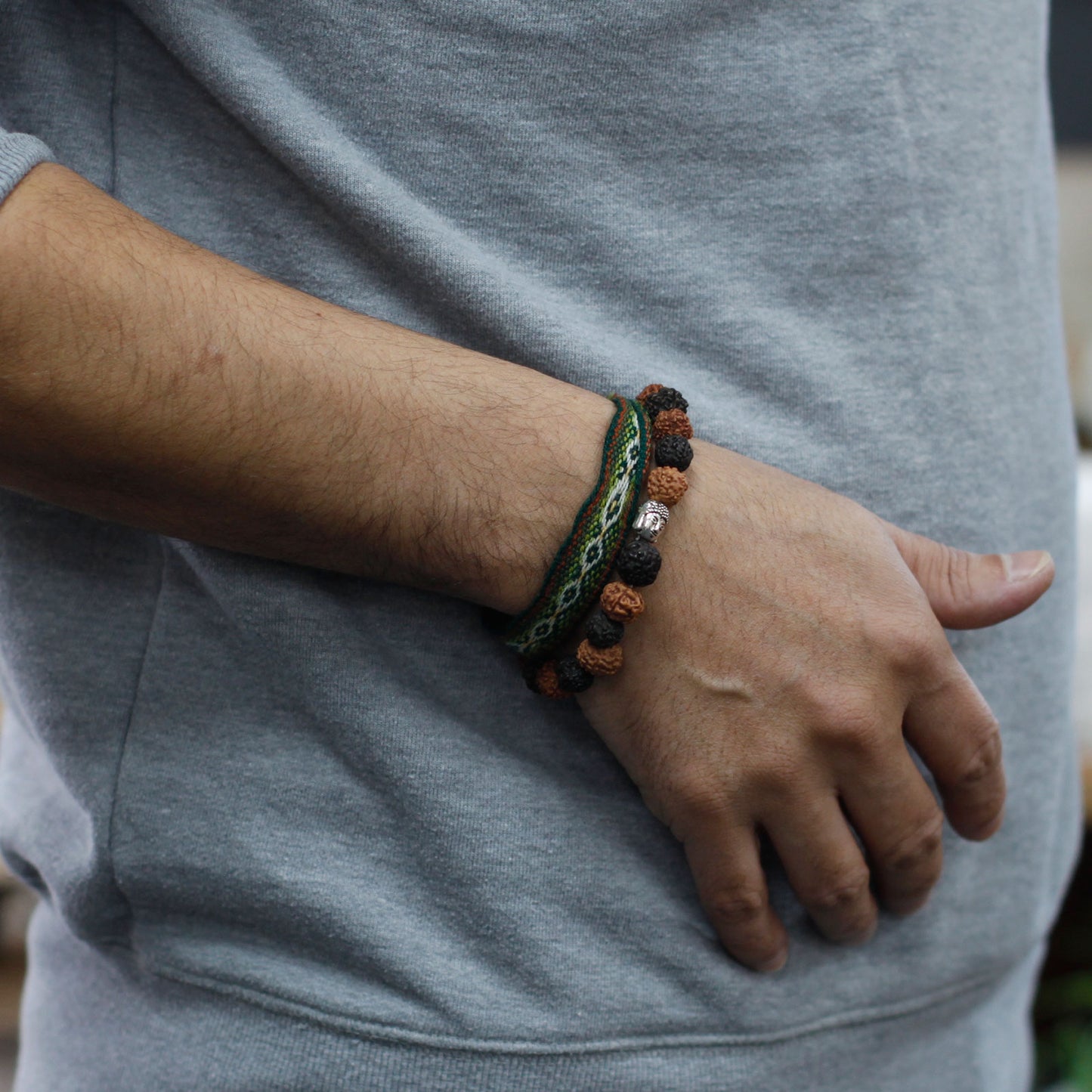 Bracelet Japa Mala Bouddha Rudraksha - Mix