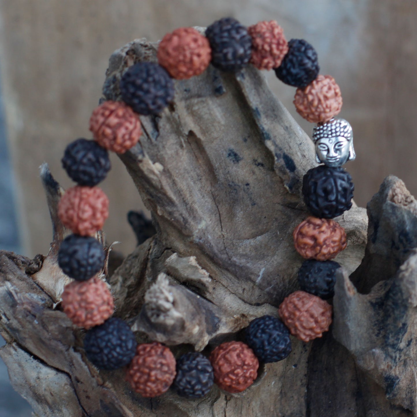 Bracelet Japa Mala Bouddha Rudraksha - Mix