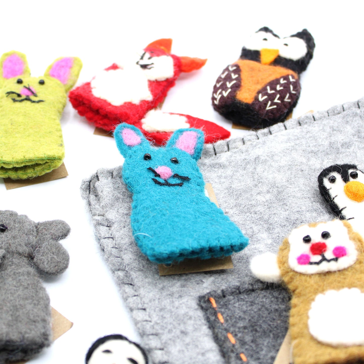 Sac pour tablette avec marionnettes à doigts