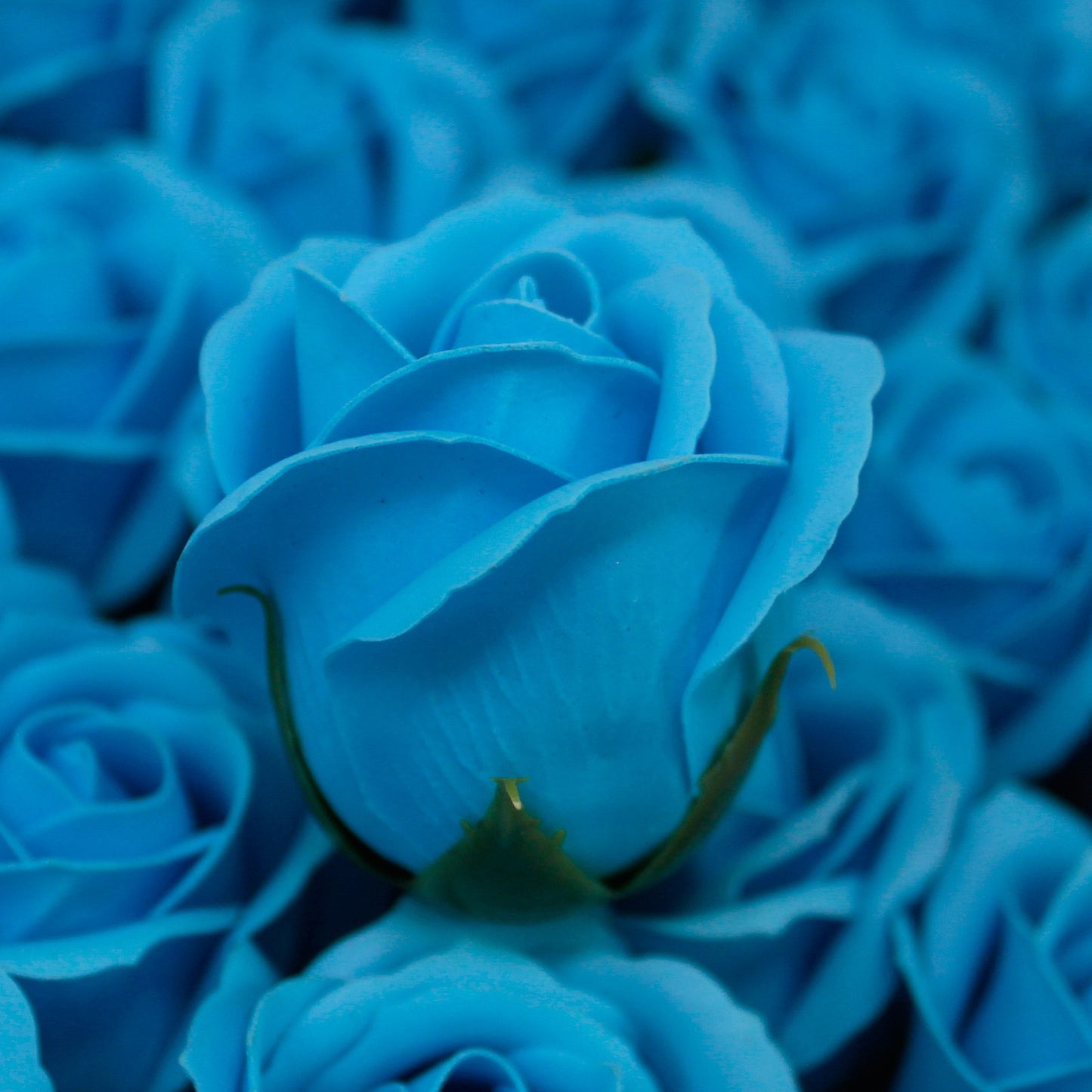 Fleur artisanale déco moyenne - Bleu
