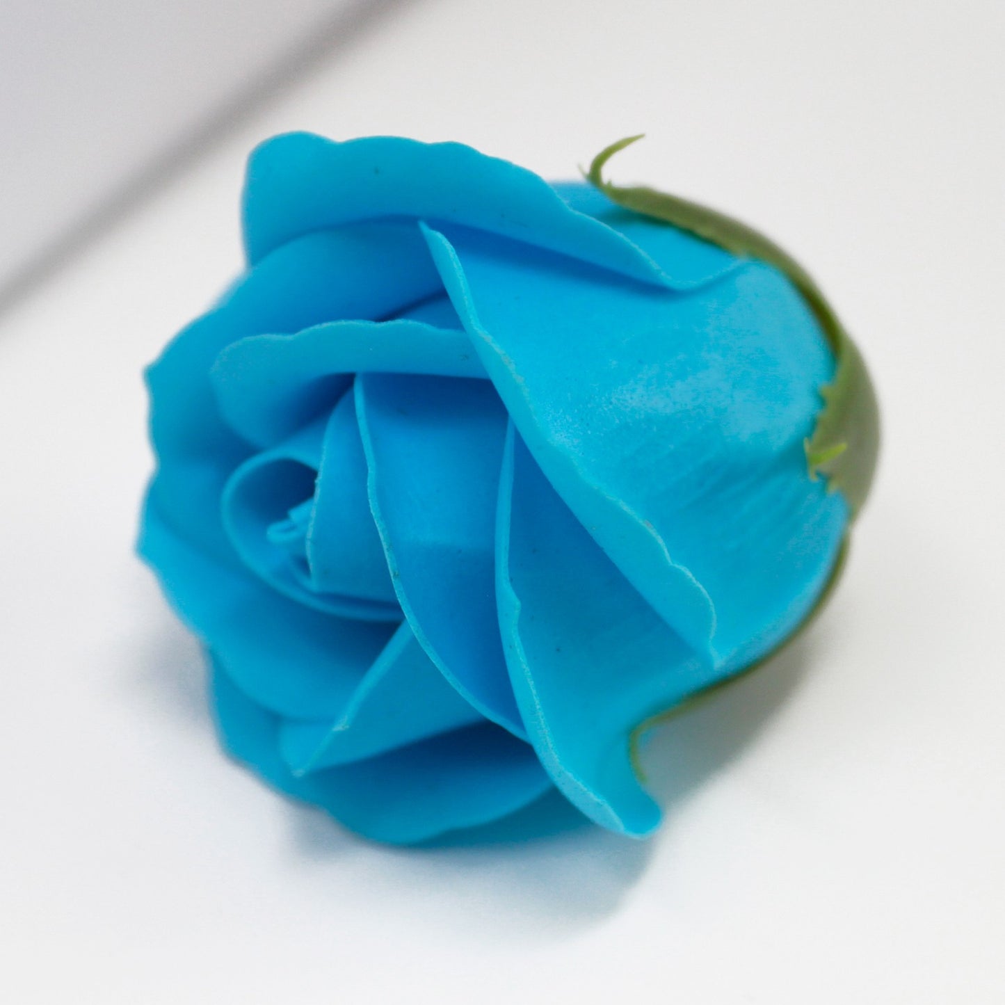 Fleur artisanale déco moyenne - Bleu