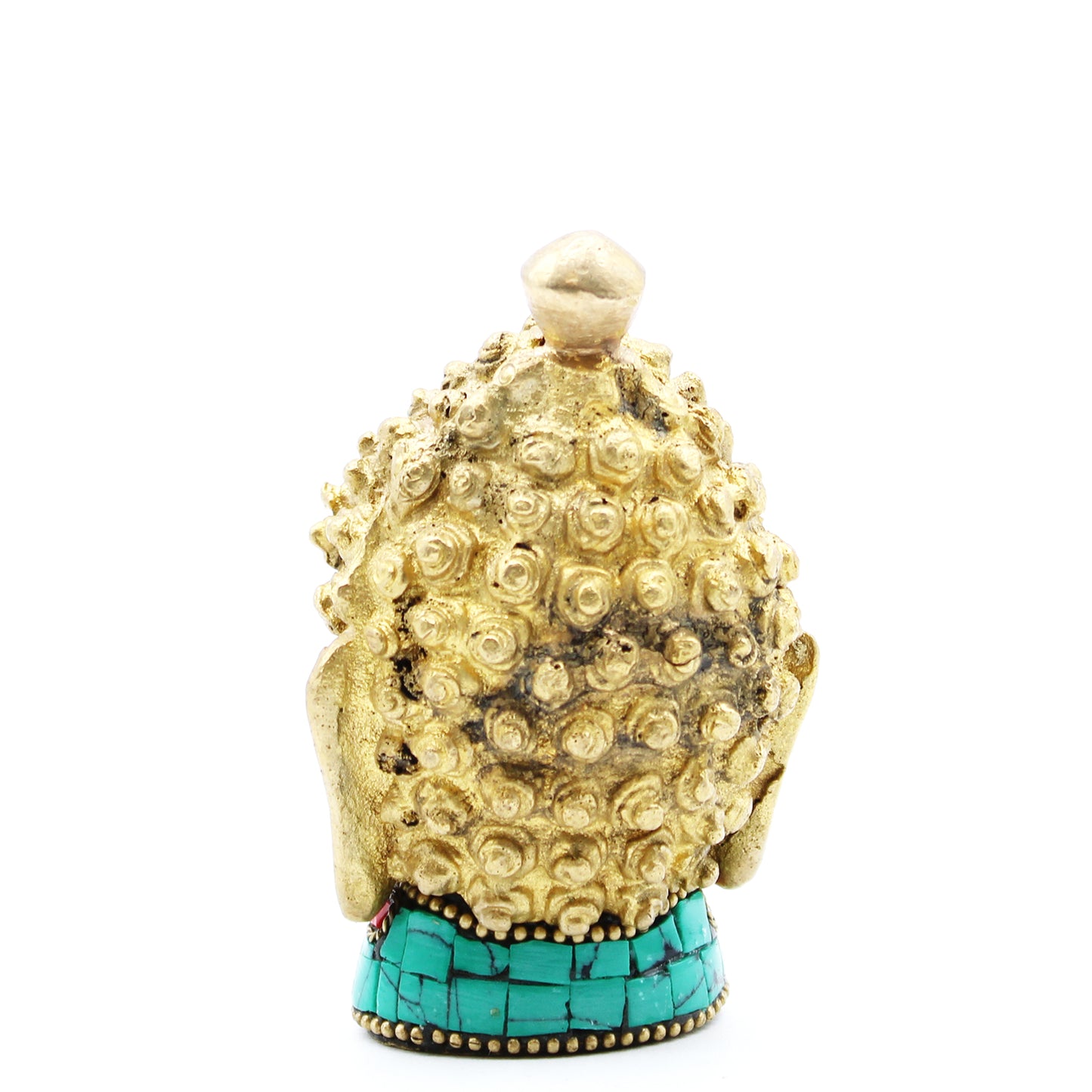 Figurine de Bouddha en laiton - Tête moyenne - 8 cm