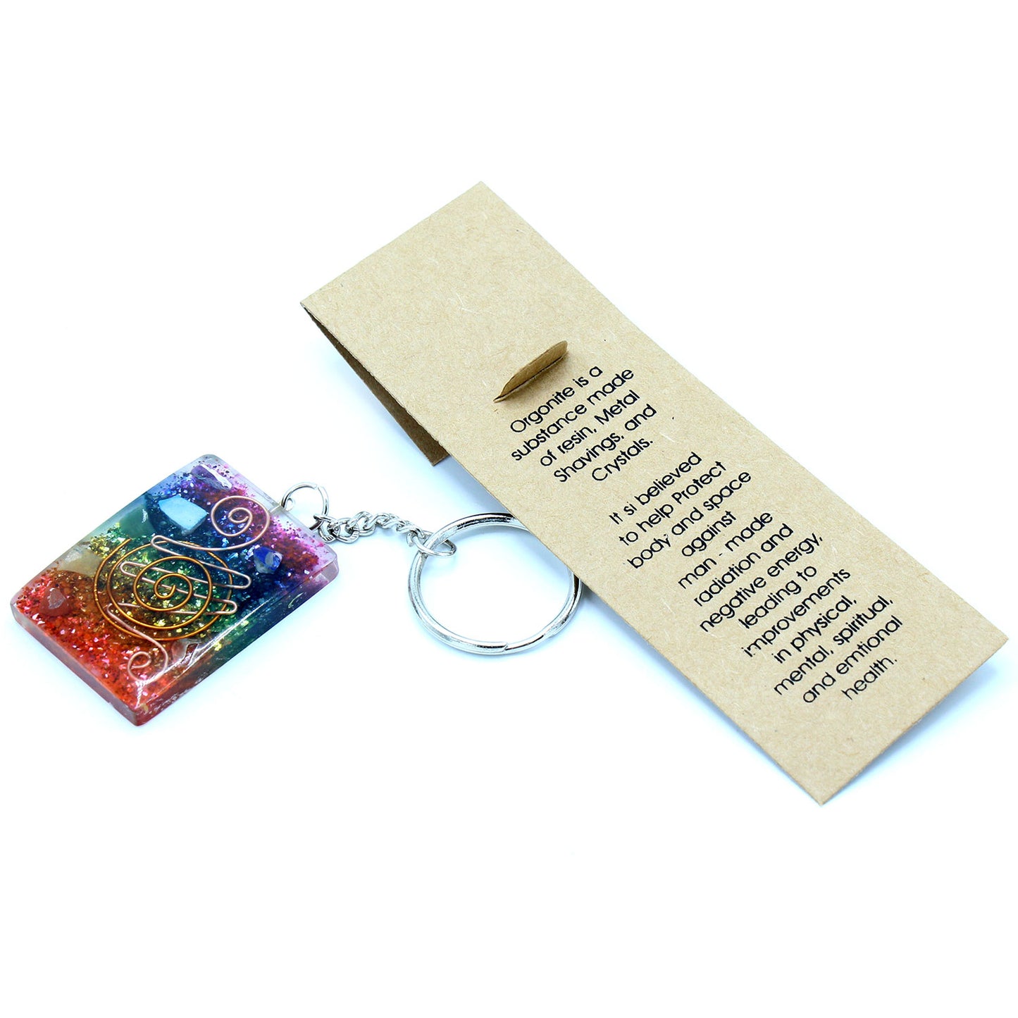 Porte-clés Orgonite Power - Home Protect Cuivre et Chakra