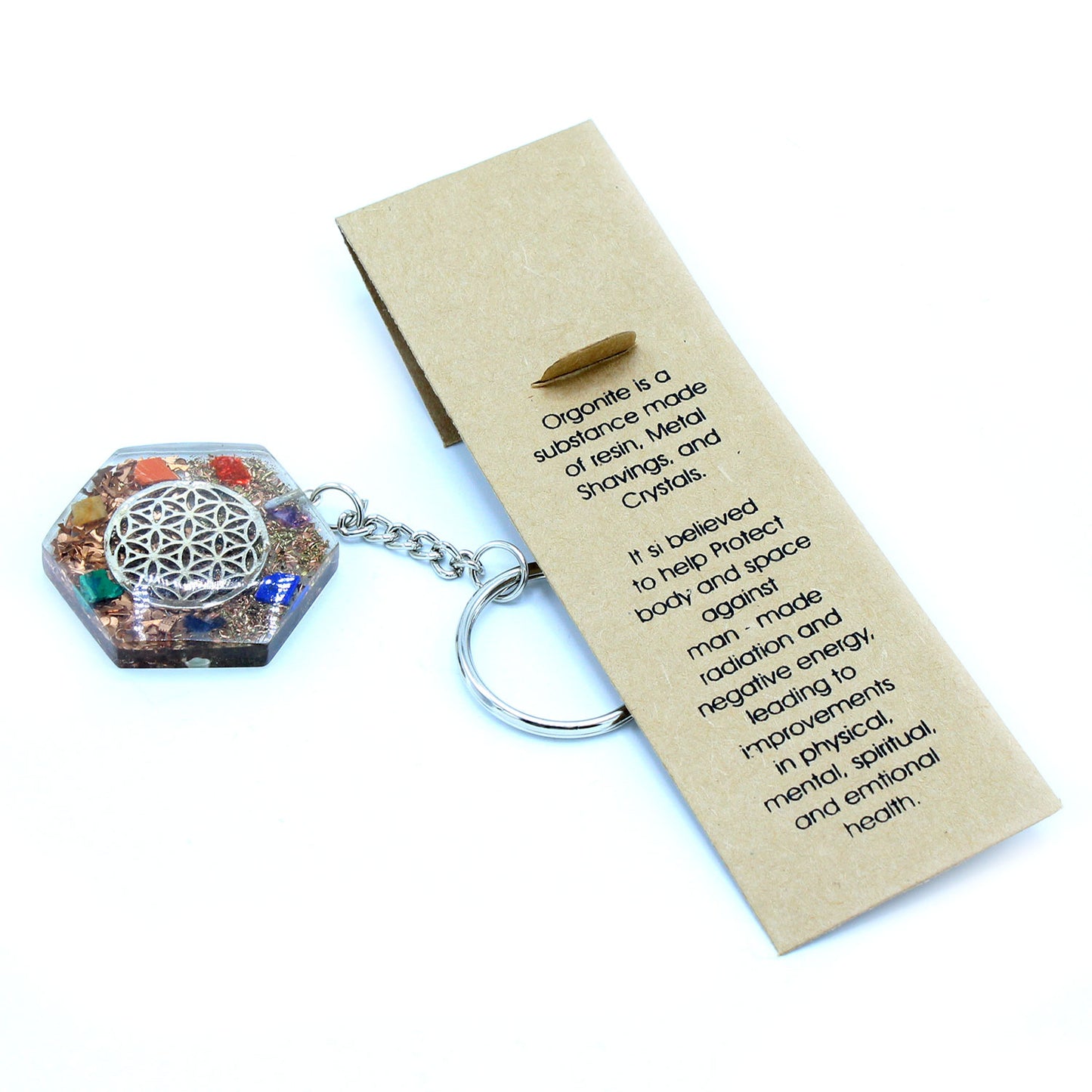 Porte-clés Orgonite Power - Fleur de Vie octogonale