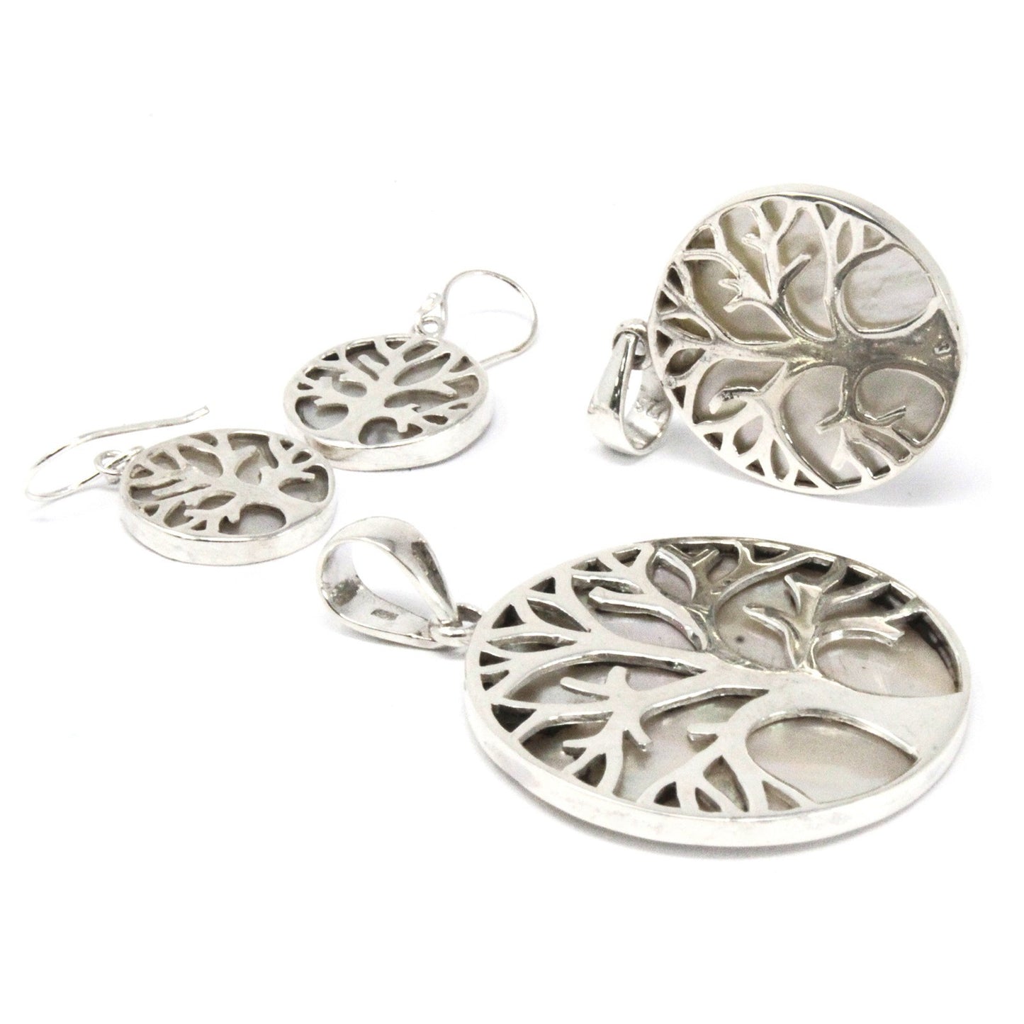 Pendentif Arbre de Vie en Argent 30 mm - Nacre