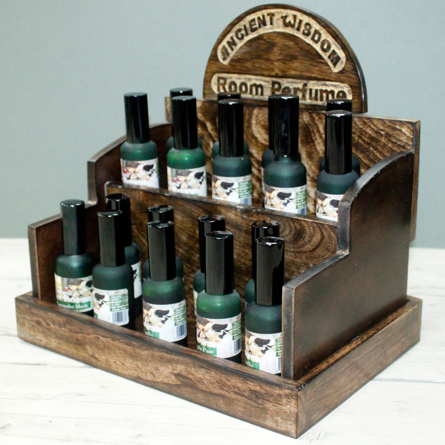 Présentoir en bois pour 24 parfums d'ambiance