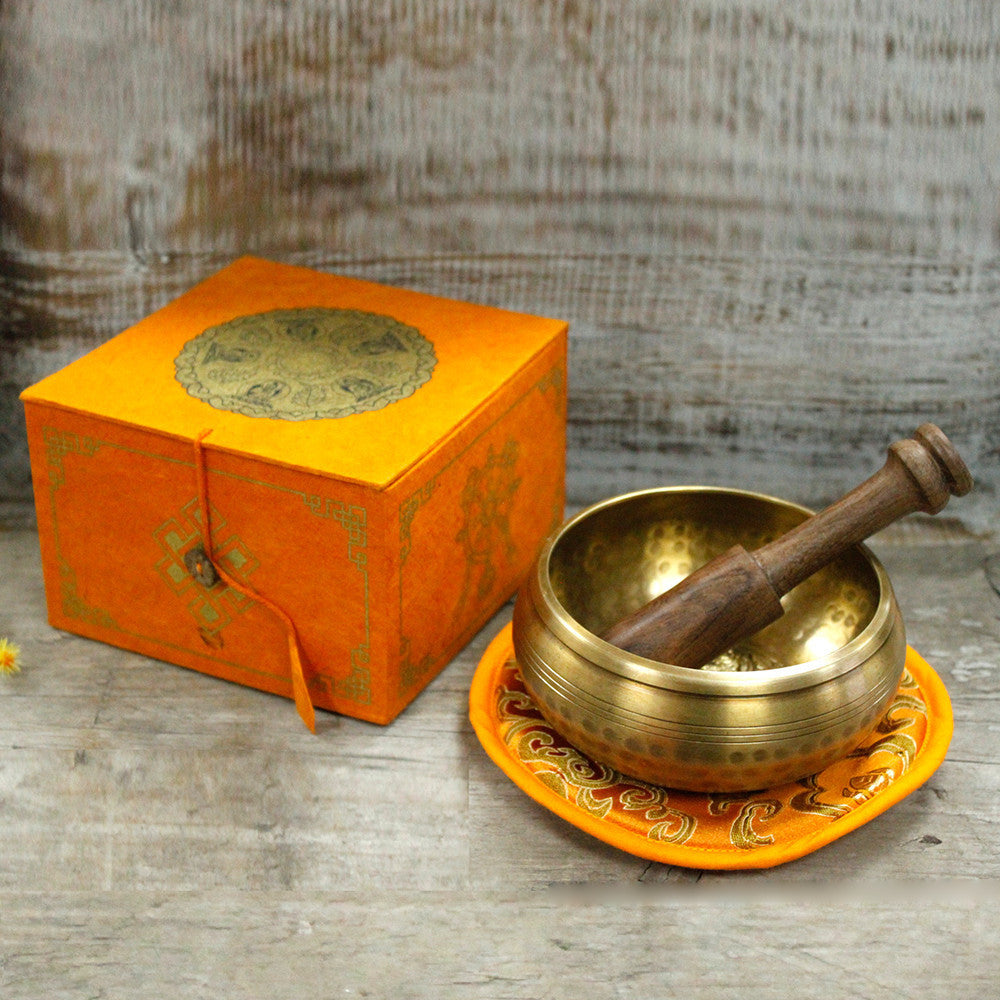 Ensemble de bols chantants tibétains - Cinq Bouddhas 10 cm (min 400 g)