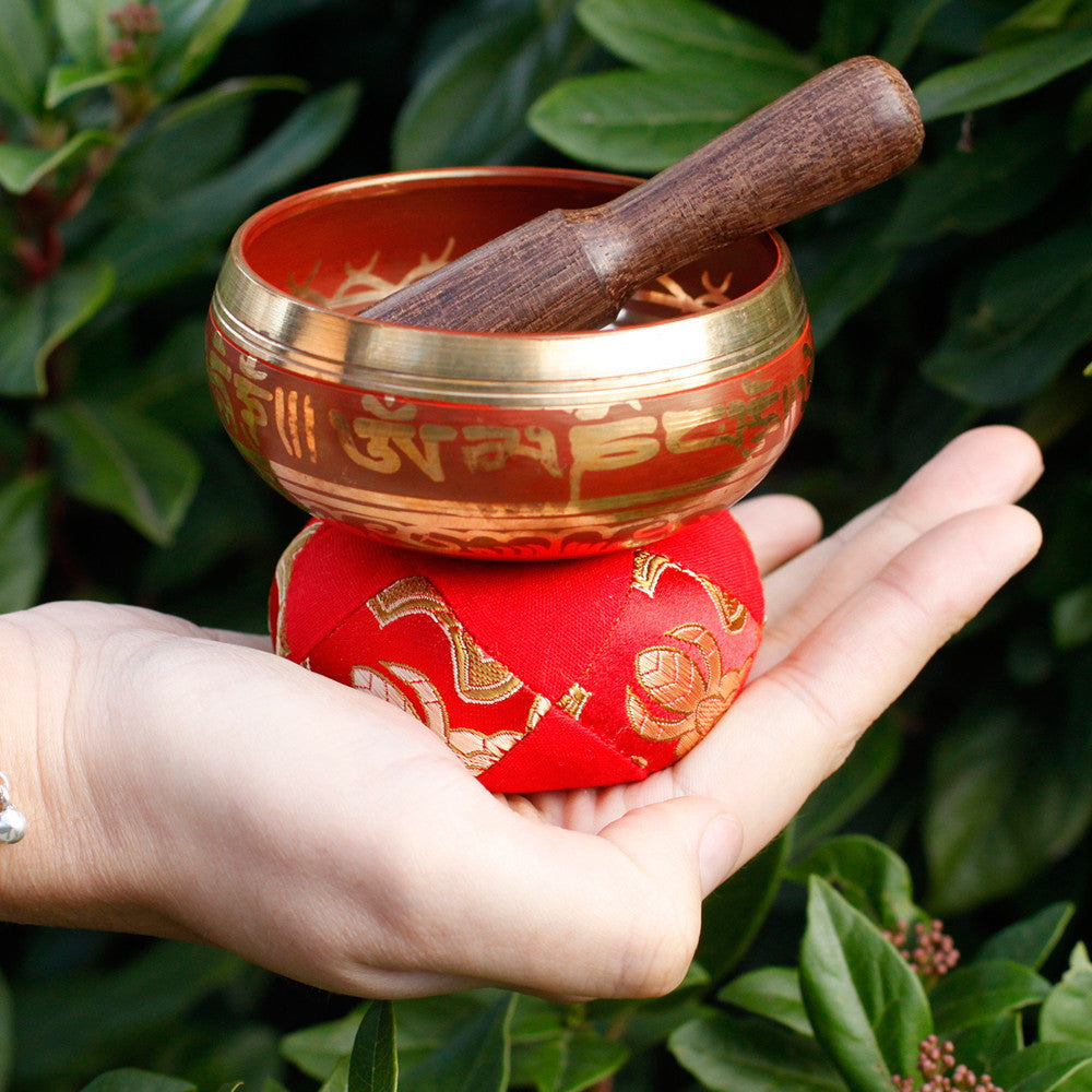 Coffret cadeau mini bol chantant tibétain - Rouge