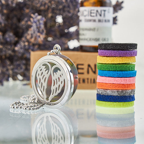 Collier diffuseur d'aromathérapie 30 mm - Ailes d'ange