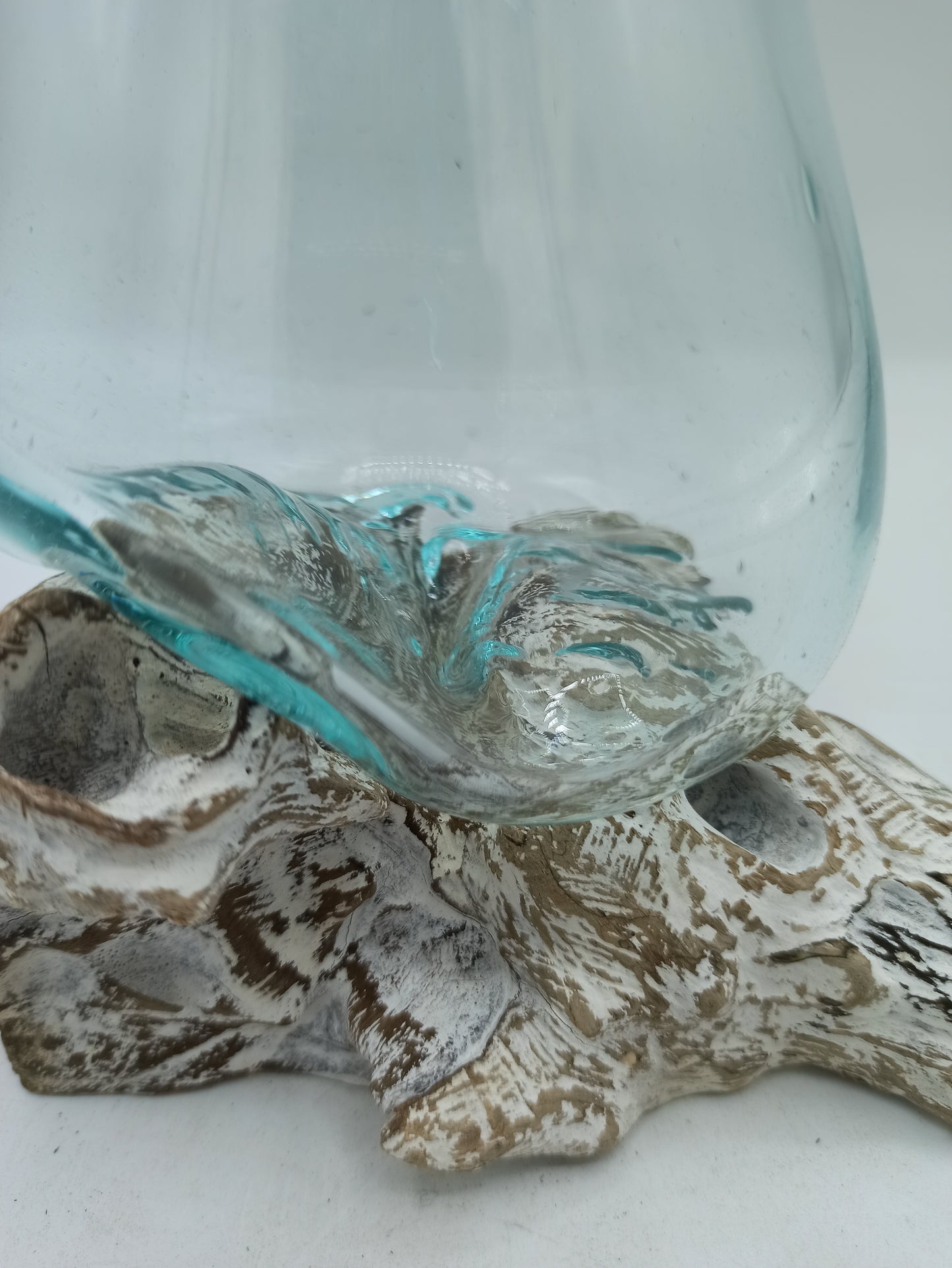Verre fusionné sur bois blanchi - Petit bol