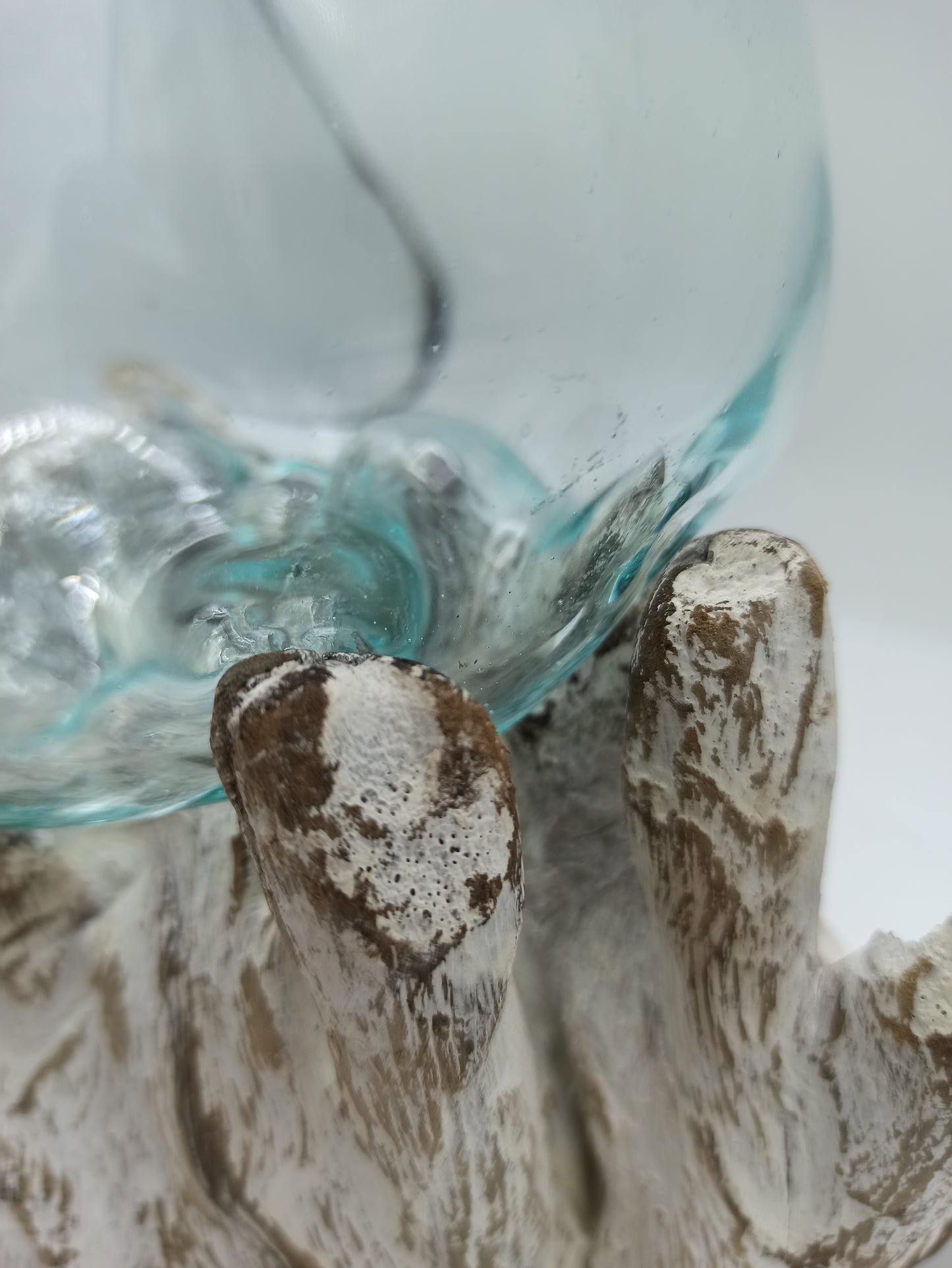 Verre fusionné sur bois blanchi - Bol moyen