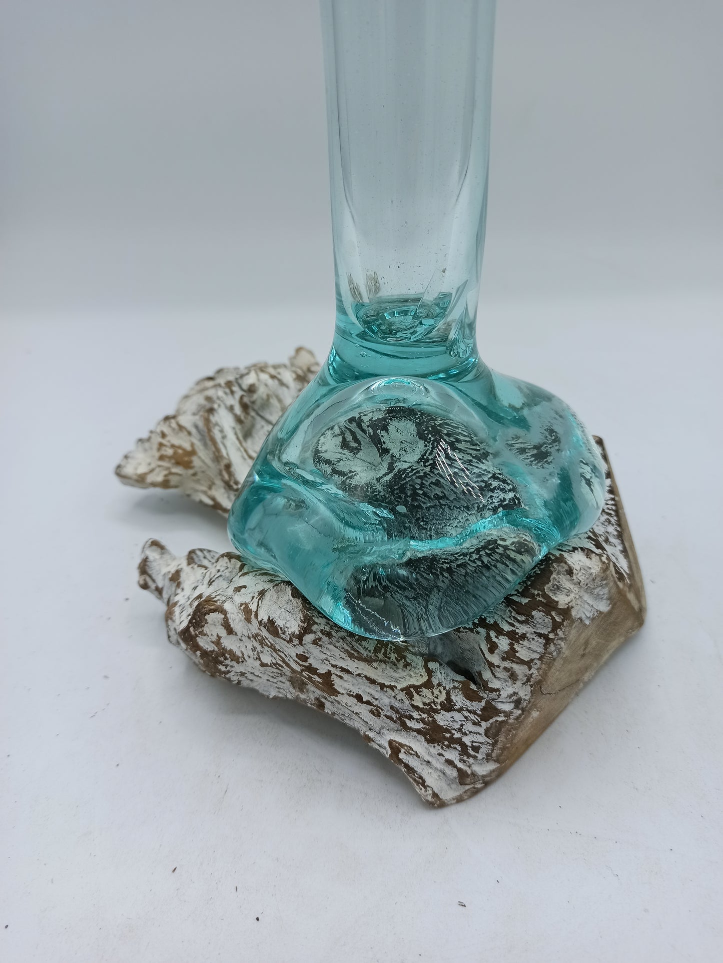 Verre fusionné sur bois blanchi - Vase - Moyen