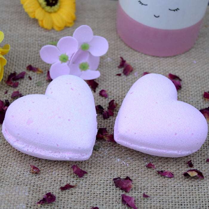 Bombes de bain en forme de cœur 70 g - Bubblegum