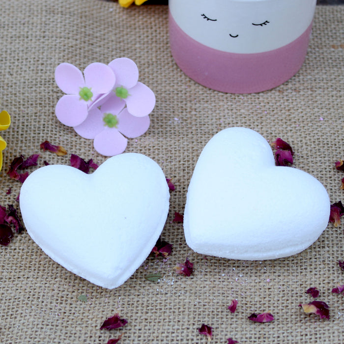 Bombes de bain en forme de cœur 70 g - Noix de coco
