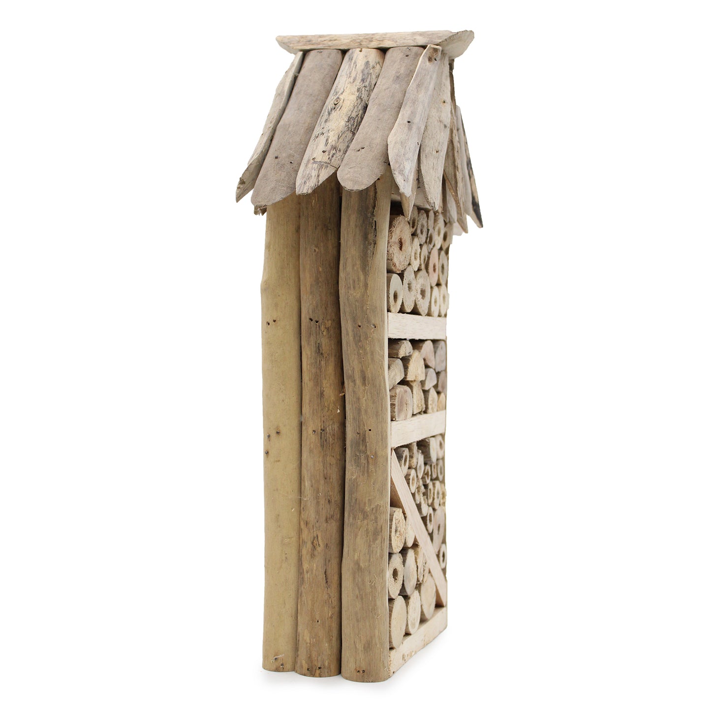 Abri pour insectes et abeilles en bois flotté - Maison à deux étages