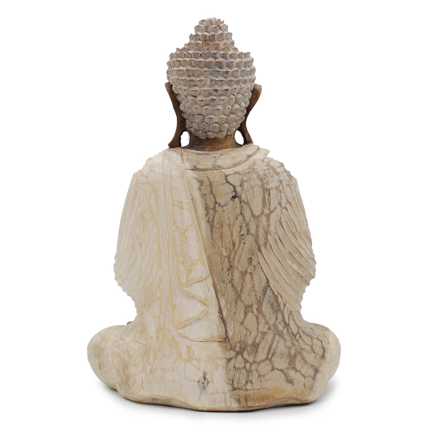 Statue de Bouddha blanchie à la chaux - 40 cm Bienvenue