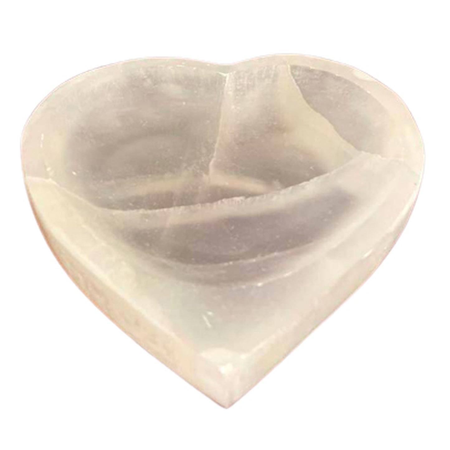 Bol en sélénite en forme de cœur - 15 cm