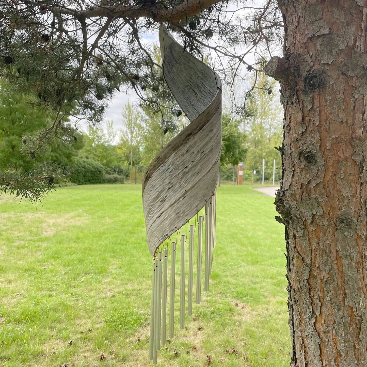 Carillons éoliens en feuilles de cocotier - Blanchis