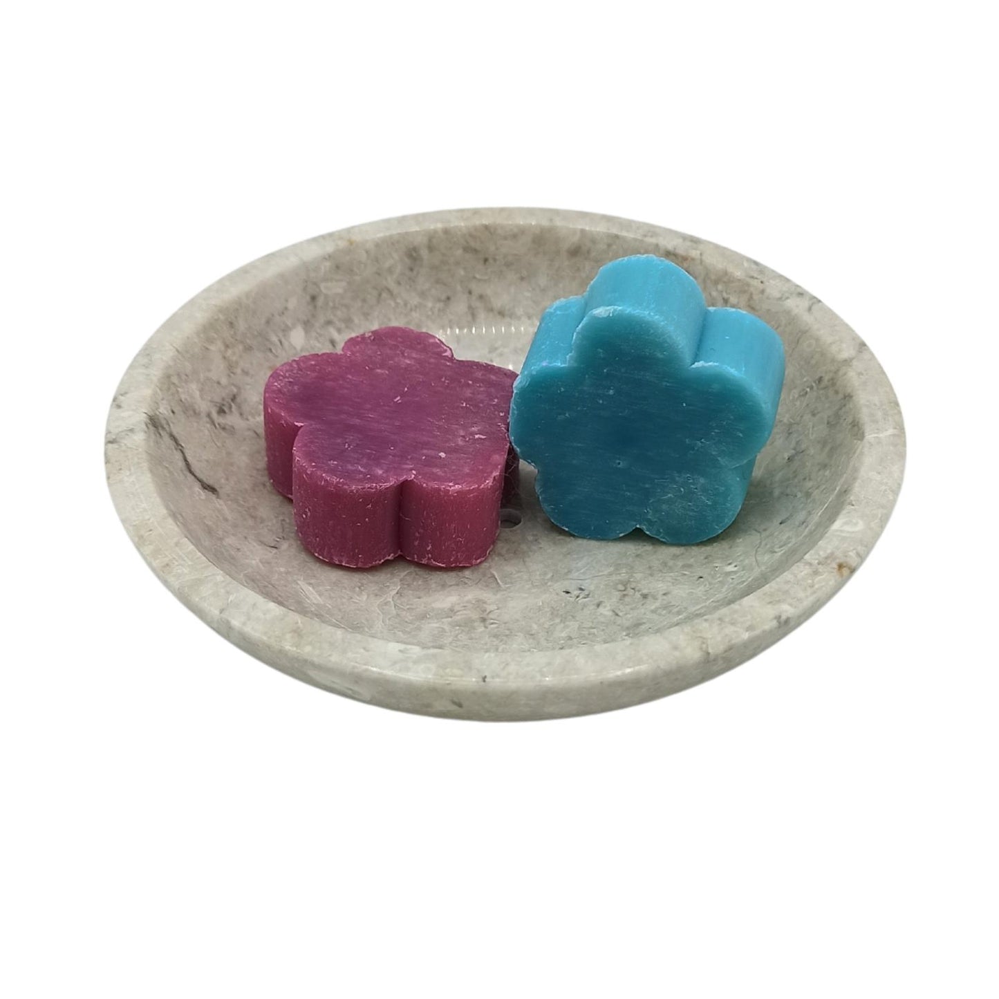 Porte-savon rond en marbre miel