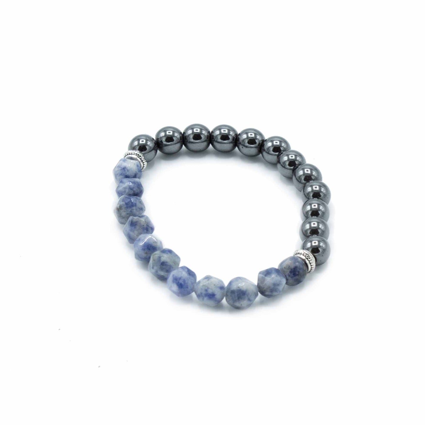 Bracelet en pierres précieuses sculptées - Sodalite magnétique
