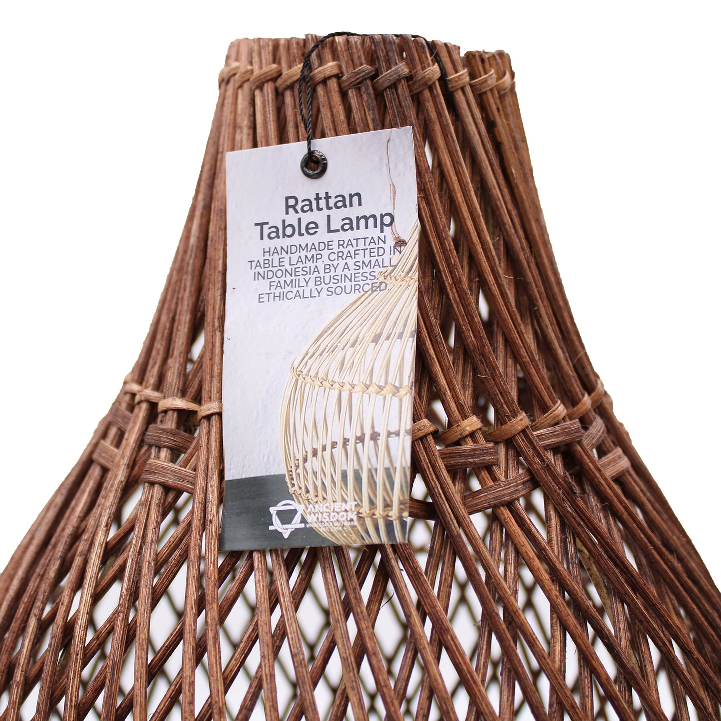Lampe de table en rotin - Marron foncé