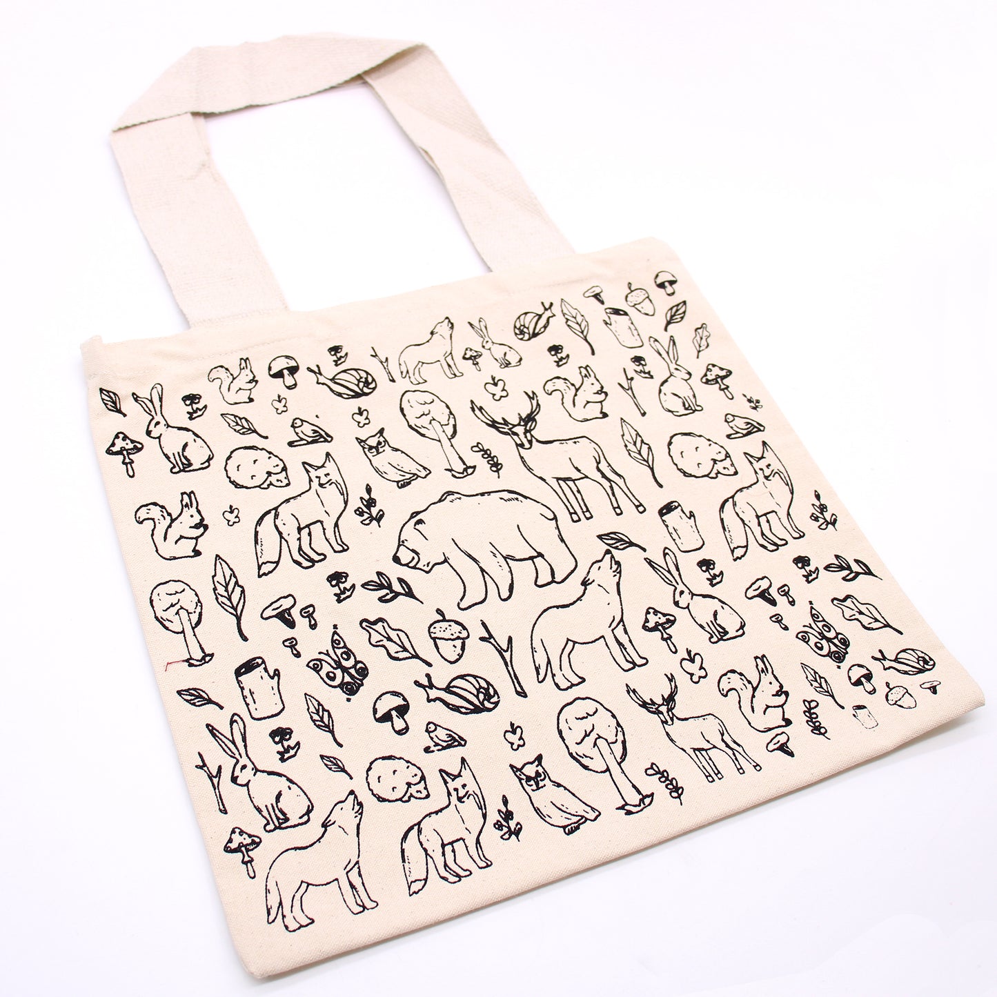 Grands sacs de courses en coton - 38 x 42 cm - Faune - 280 g