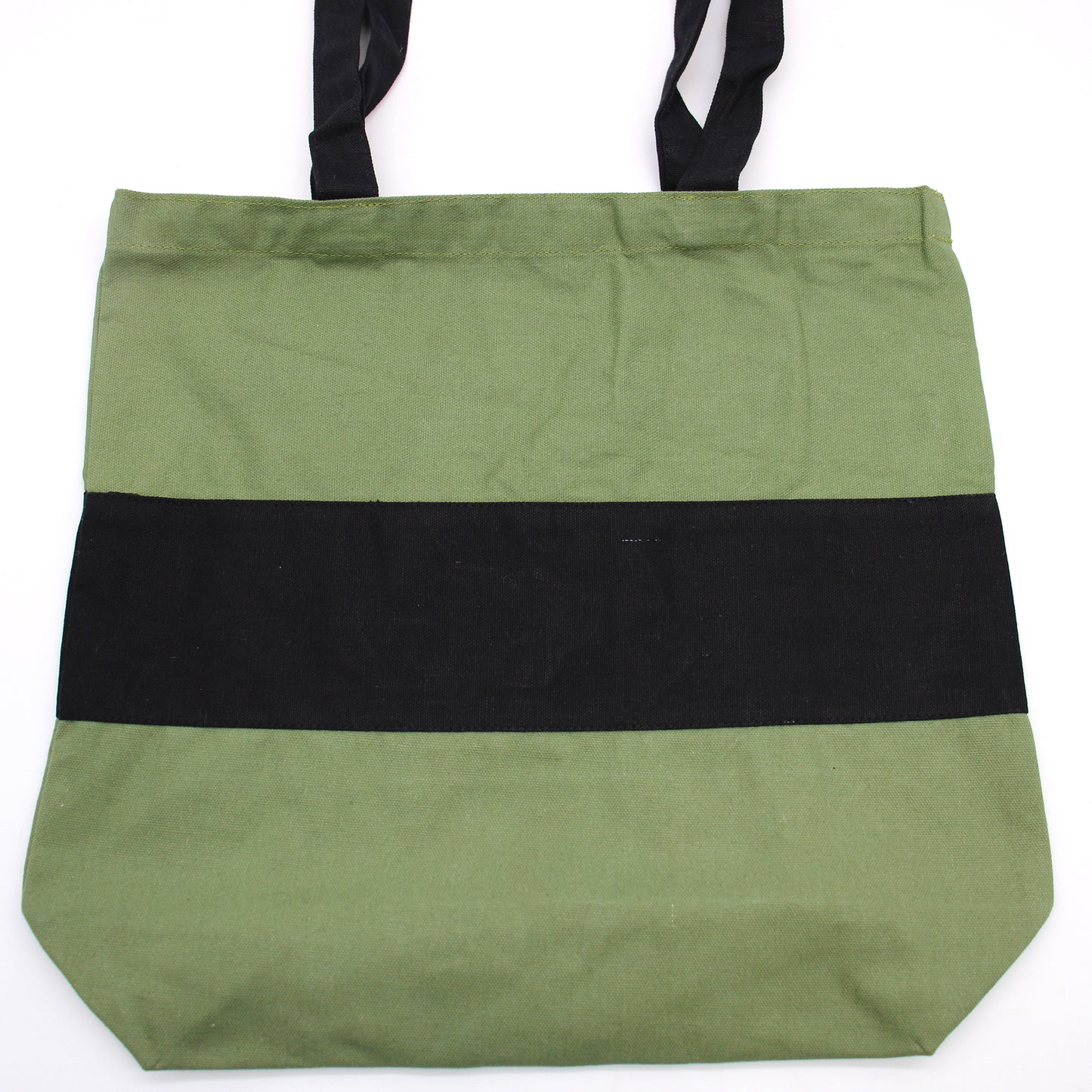 Sacs en coton bicolores - 38 x 42 x 12 cm - Vert et noir - 280 g
