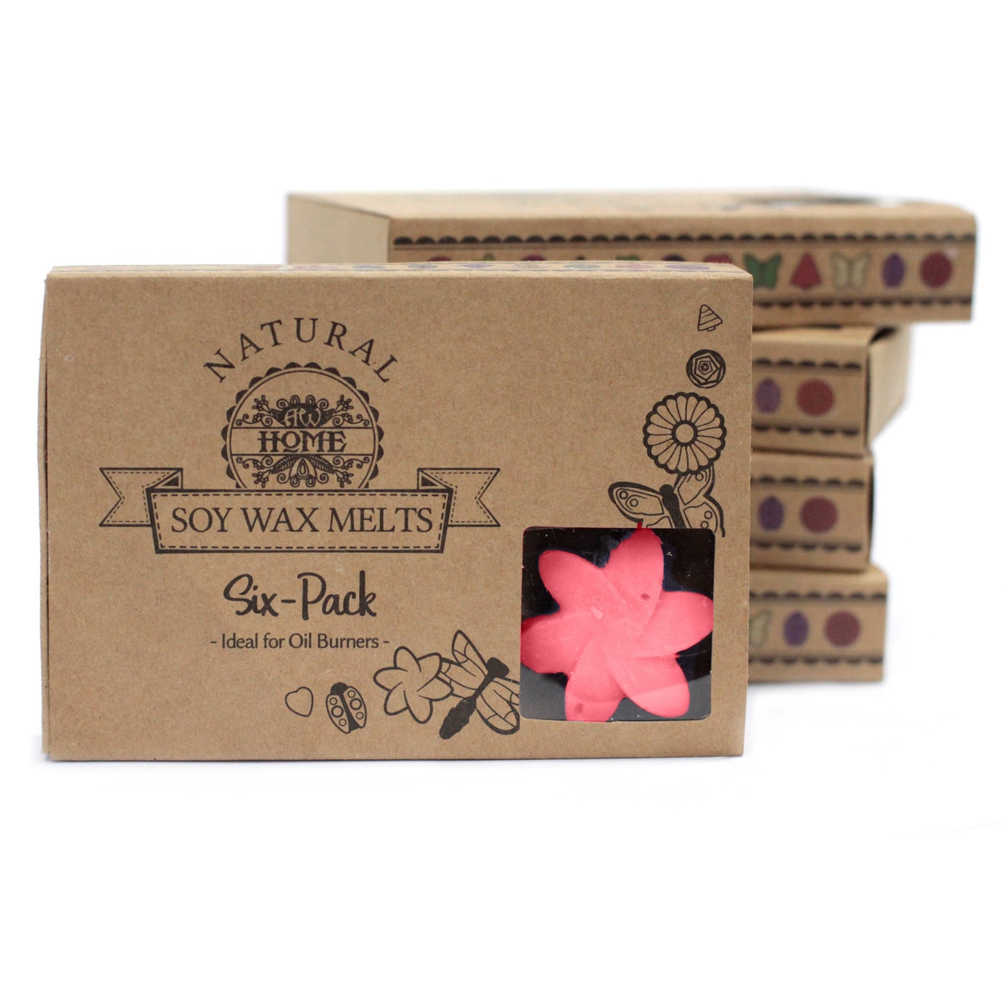 Coffret de 6 fondants à la cire de soja - Rose classique