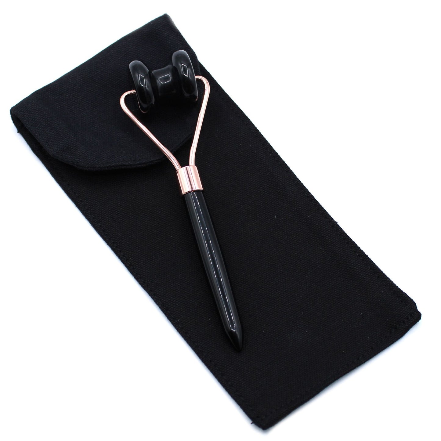 Rouleau facial en pierres précieuses – Obsidienne noire