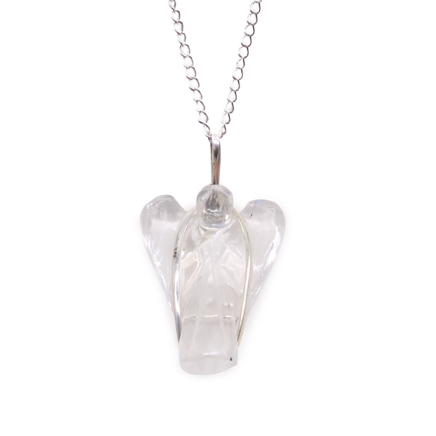 Pendentif ange gardien en pierre précieuse - Quartz de roche