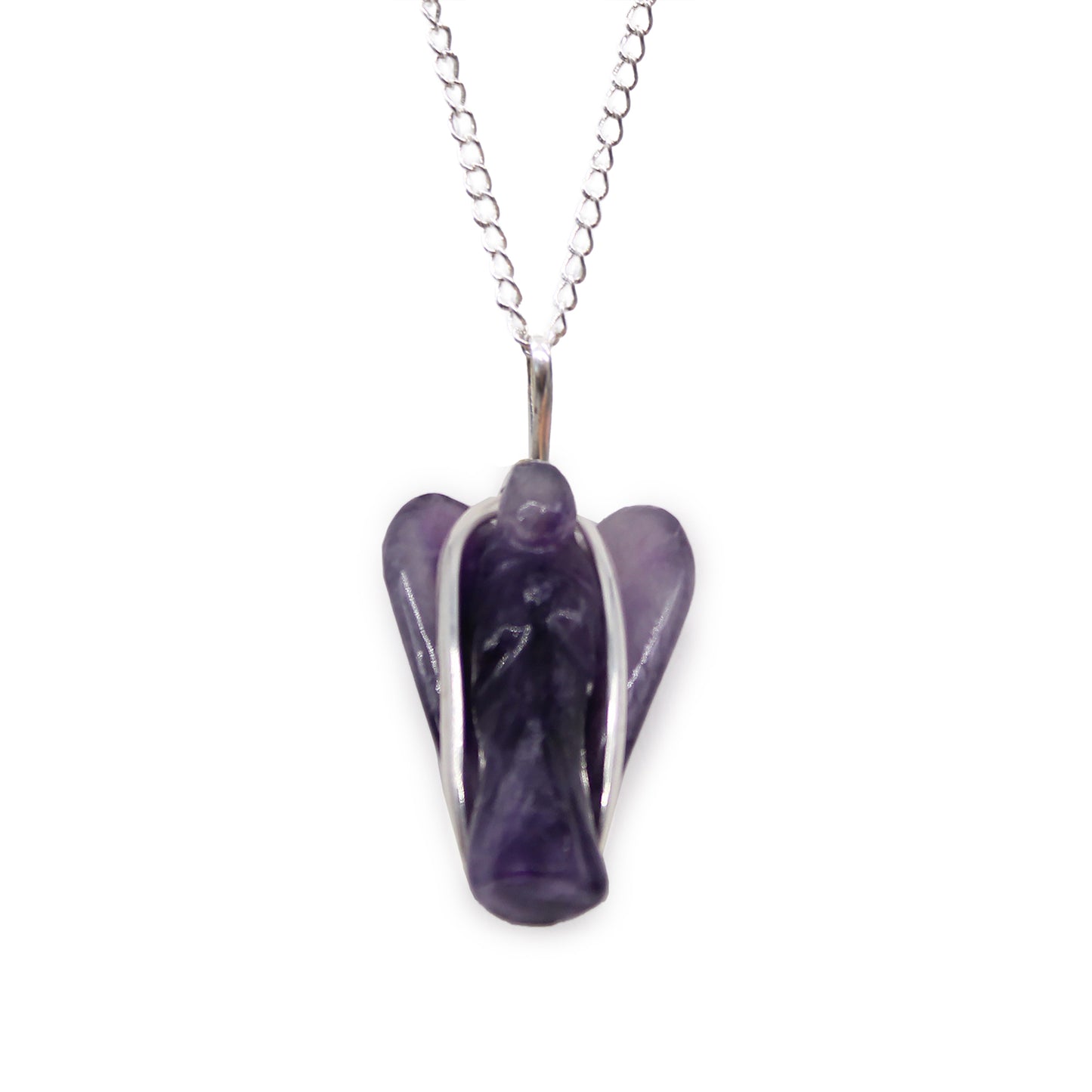 Pendentif ange gardien en pierre précieuse - Améthyste