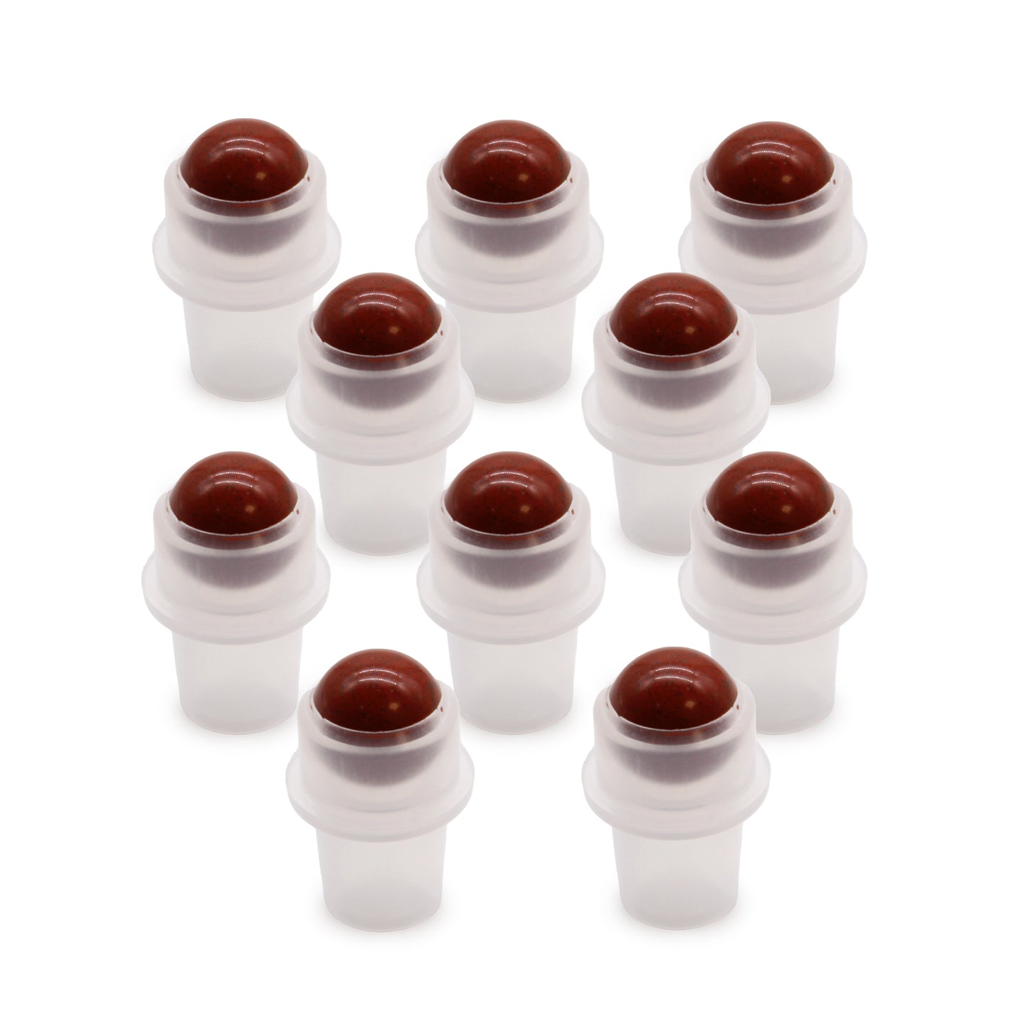 Embout roller en pierre précieuse pour flacon de 5 ml - Jaspe rouge