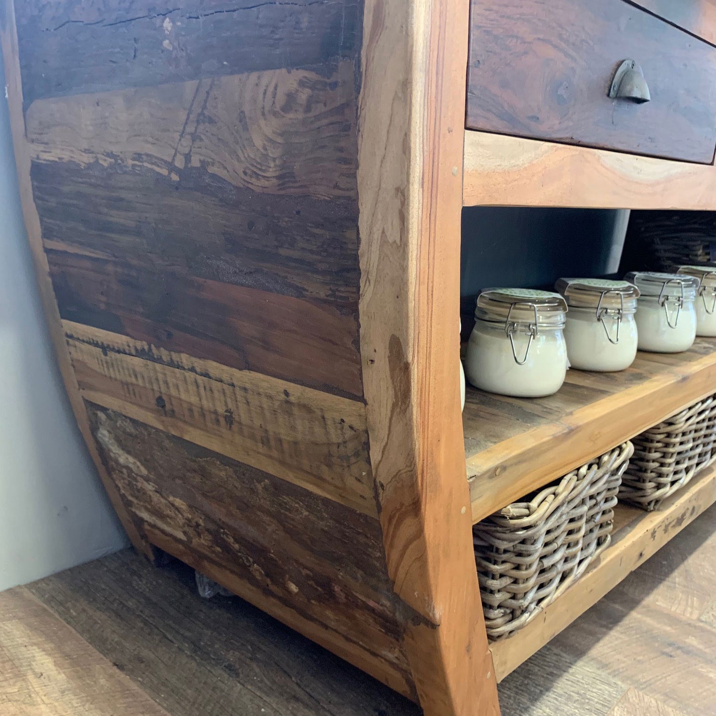 Table basse en bois recyclé - 180x60x80cm