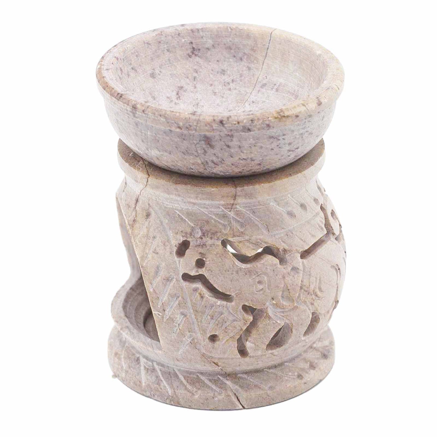 Petit brûle-parfum en stéatite 8 cm - Éléphant