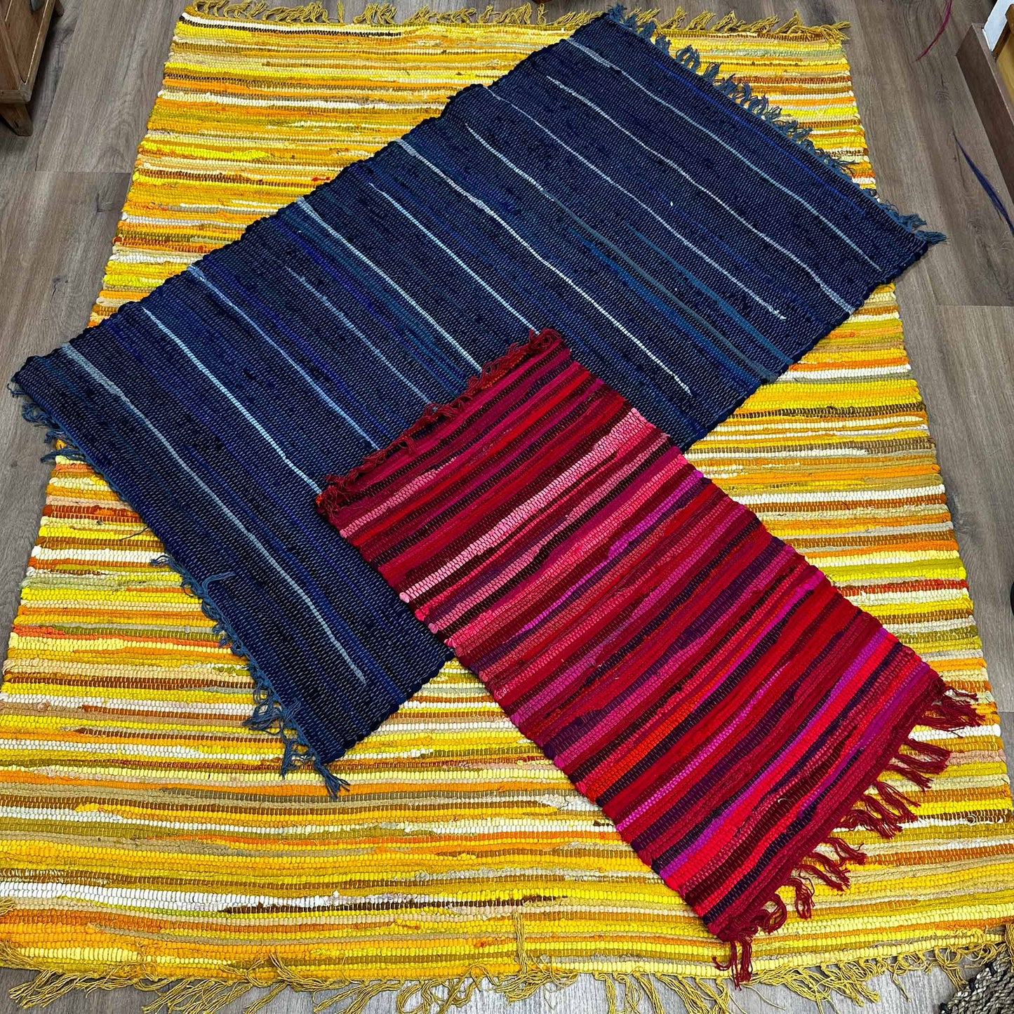 Petit tapis en chiffon - 50 x 90 cm - Qualité supérieure - Rose vif