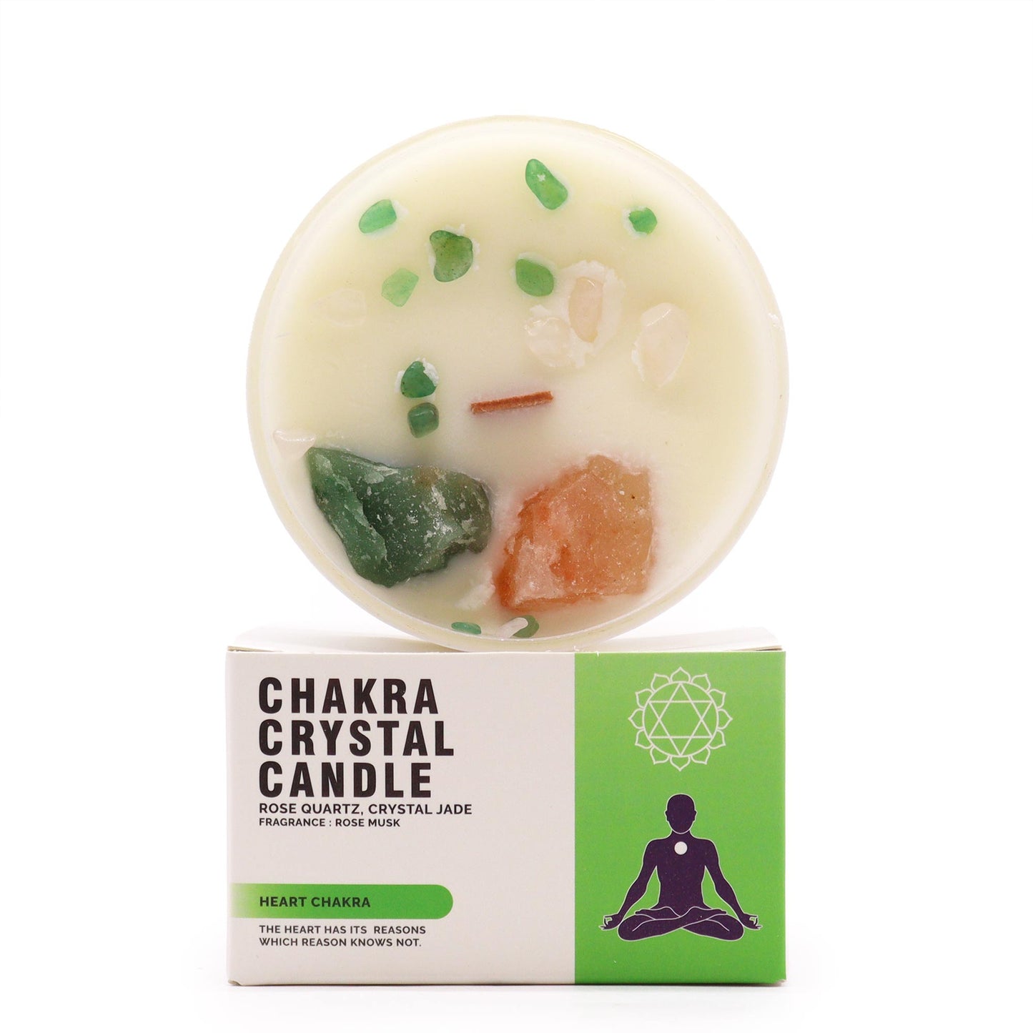 Bougies en cristal pour les chakras - Chakra du cœur