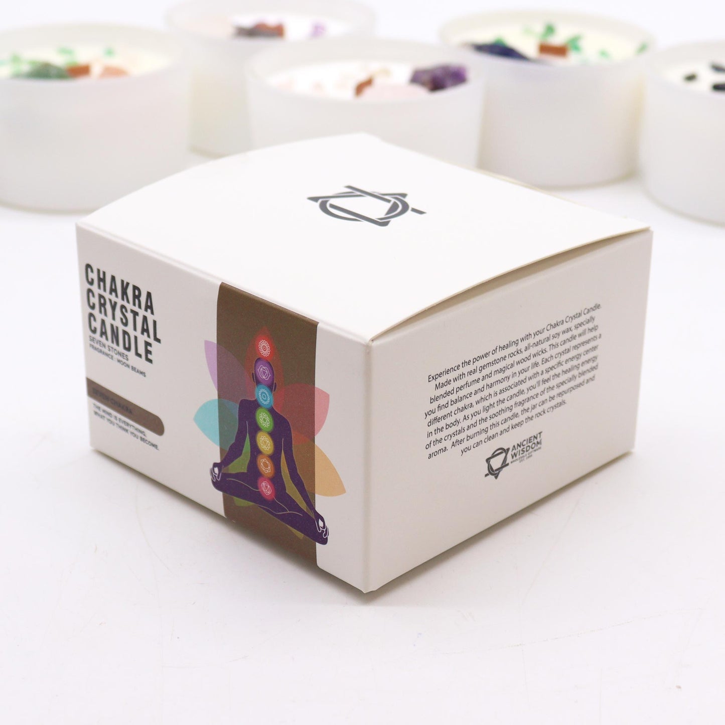 Bougies en cristal des chakras - Sept chakras