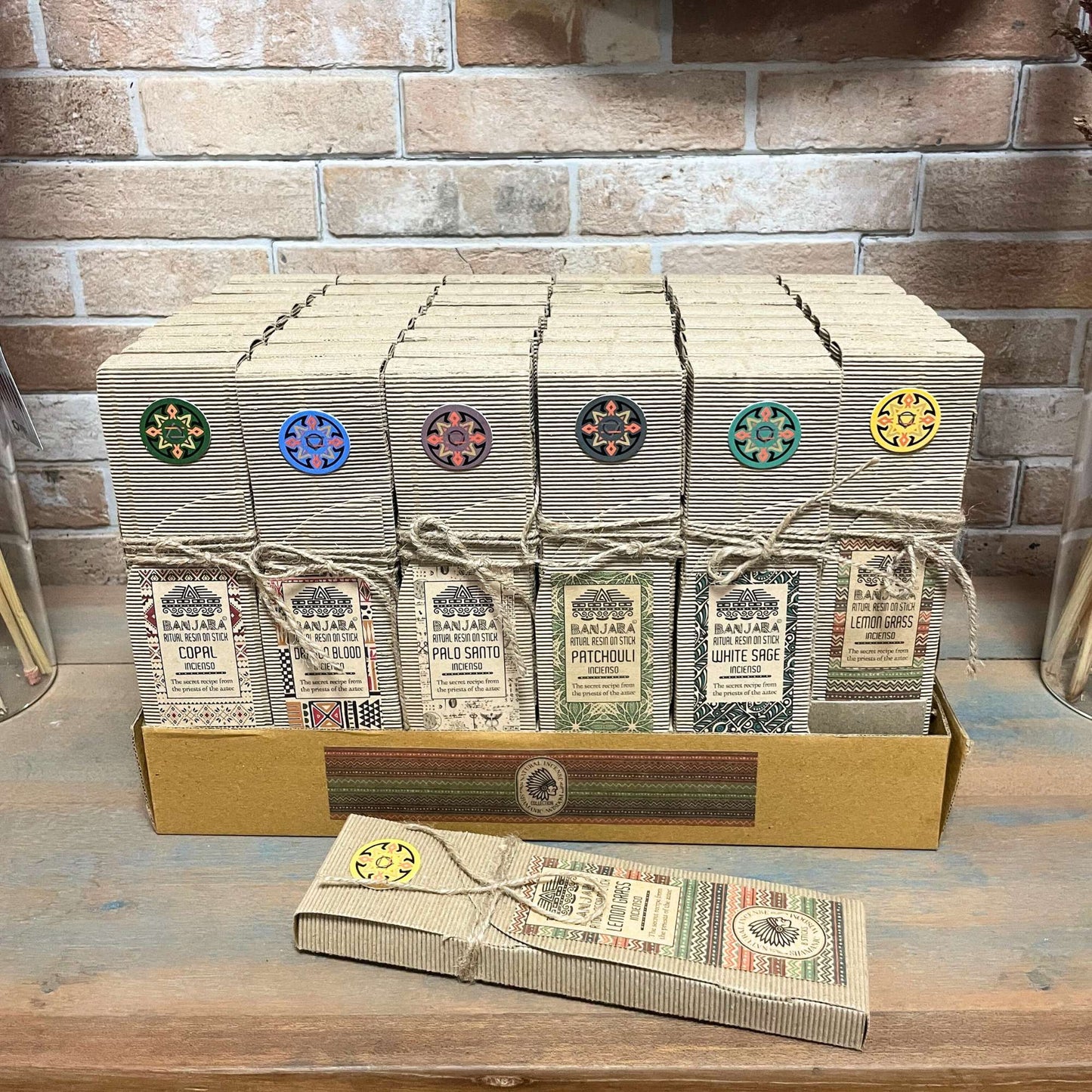 96 bâtonnets rituels en résine - Pack (8 x 12 parfums)