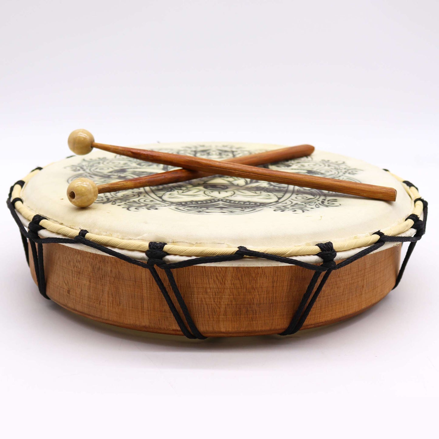 Tambour chamanique Hamsa avec maillet - 30 cm