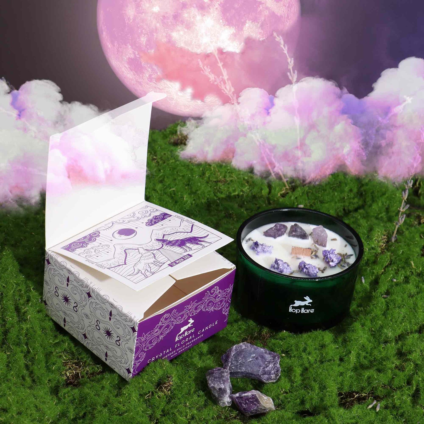 Bougie Fleur Magique en Cristal Hop Hare - Lune