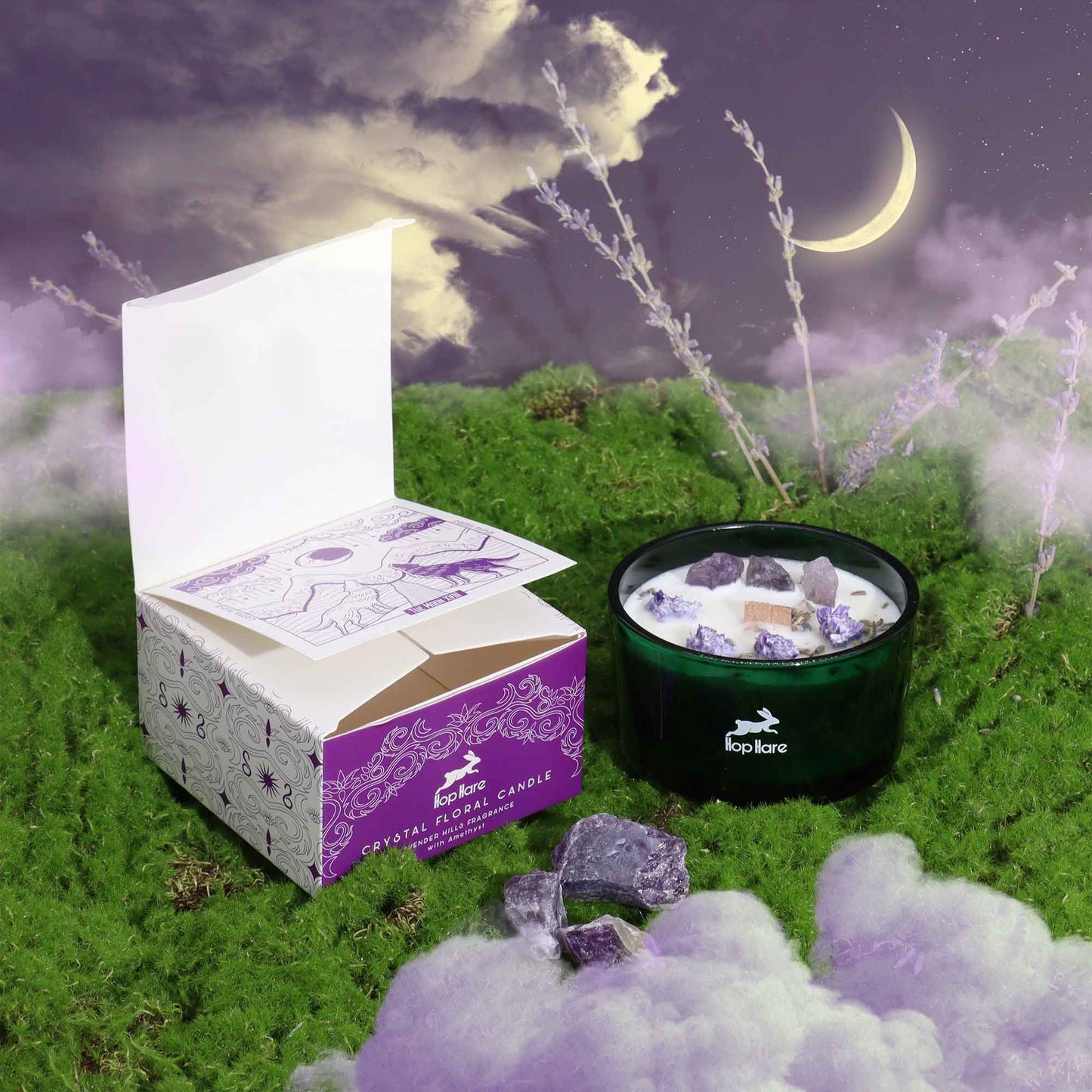 Bougie Fleur Magique en Cristal Hop Hare - Lune
