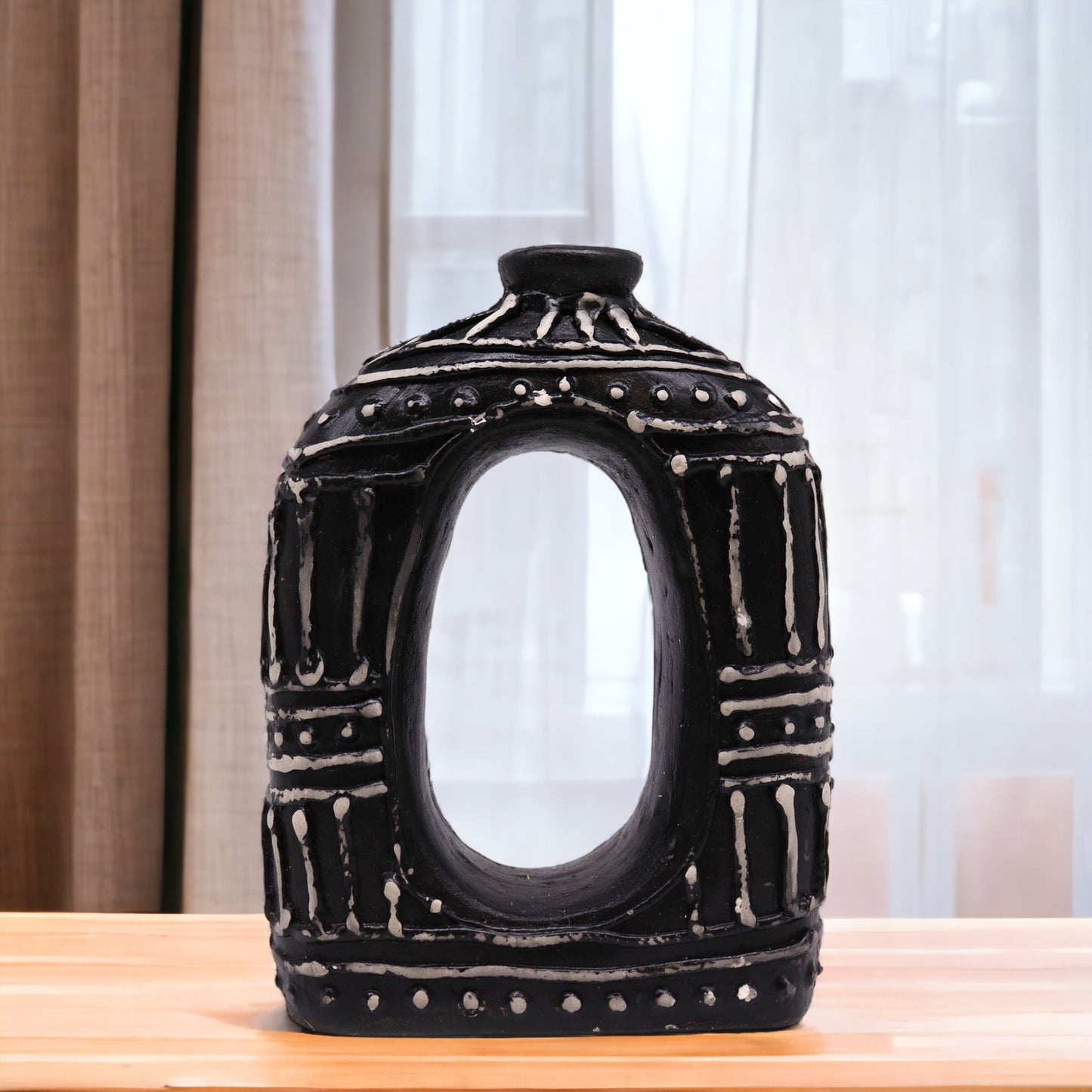 Vase Donut Ovale - Chocolat 23cm