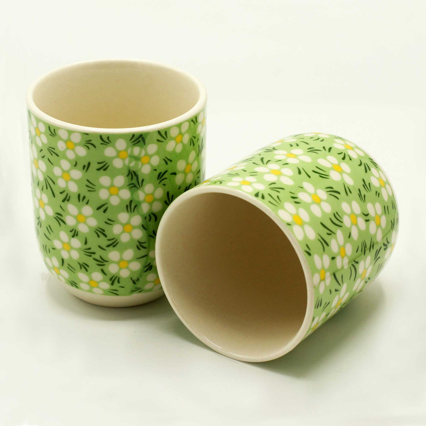 6 tasses à thé - Vert marguerite
