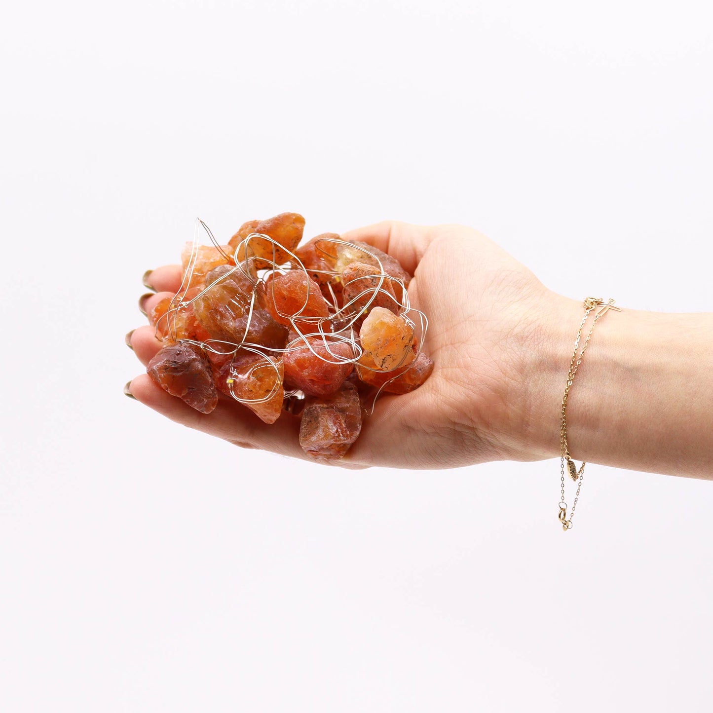 Lumières de charme en pierres précieuses - Jade orange
