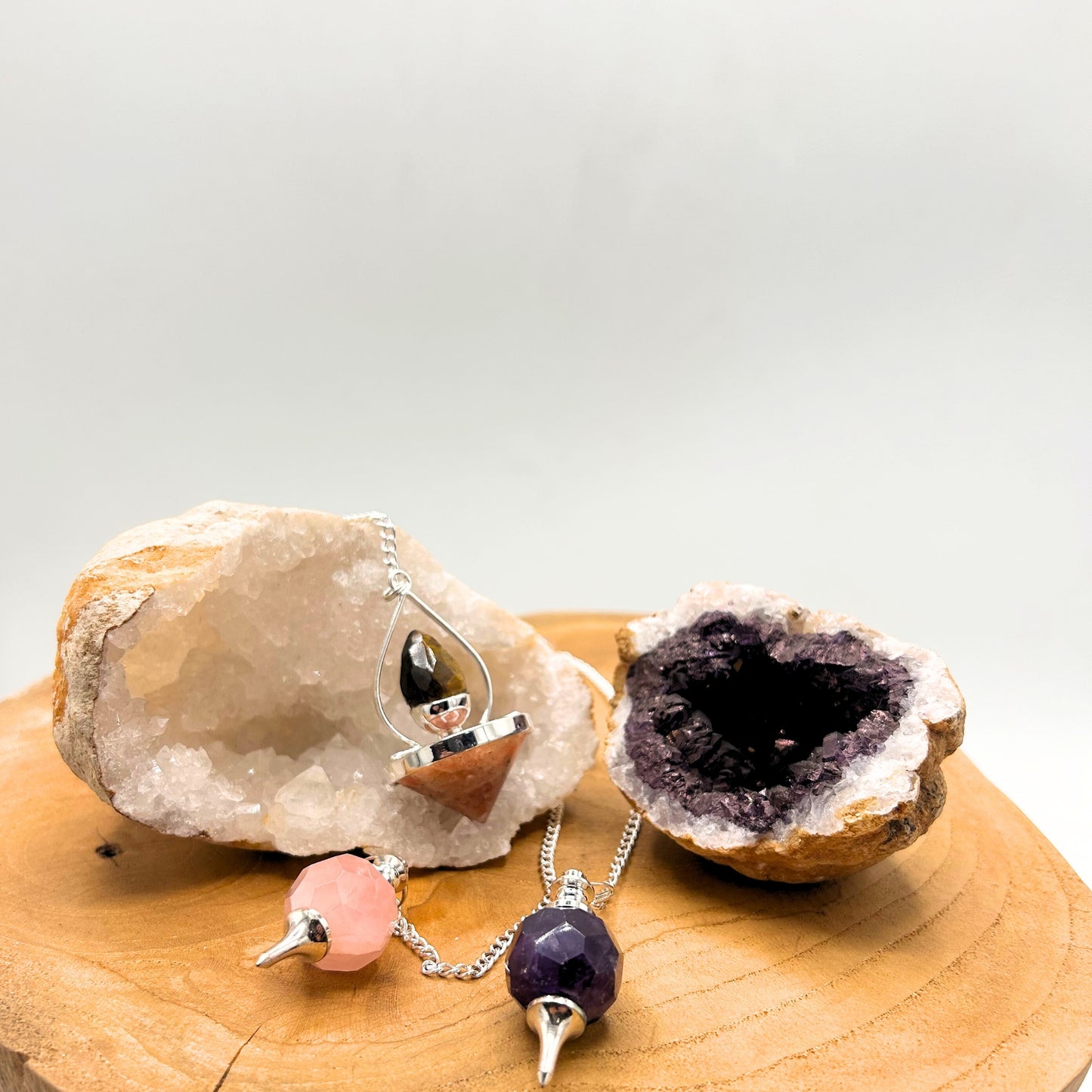 Pendule en pierre précieuse brute - Agate mousse