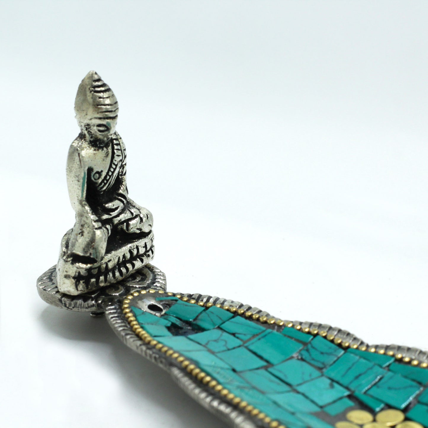 Porte-encens tibétain décoratif Bouddha à longues feuilles