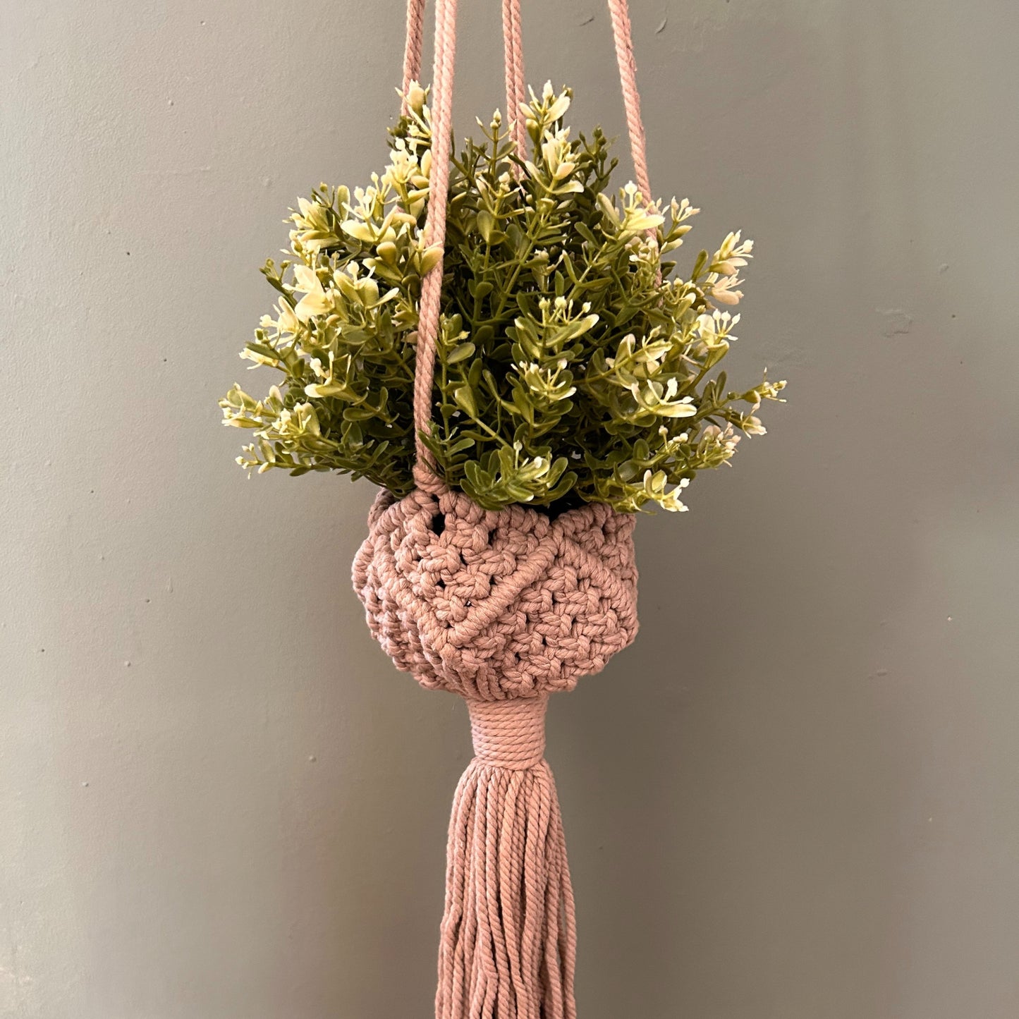 Jardinière décorative en macramé - Beige