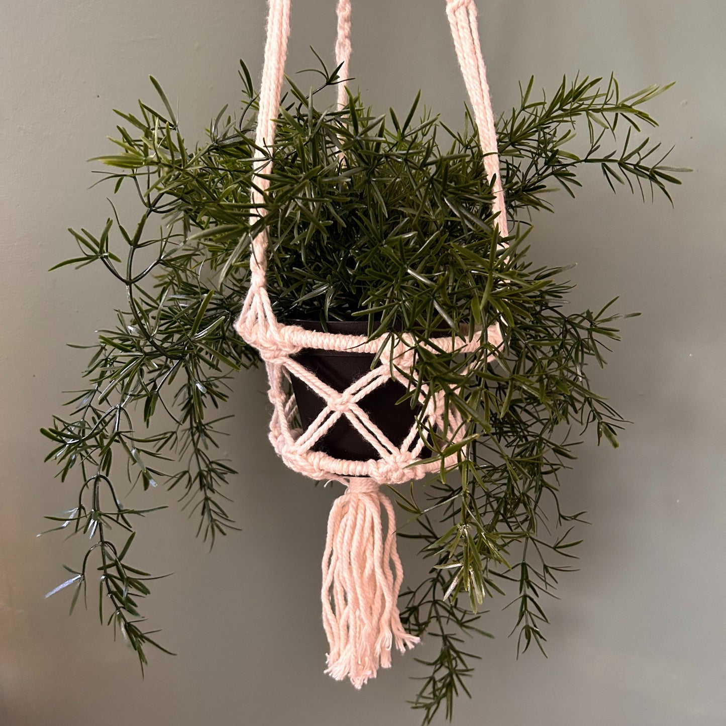 Petite jardinière en macramé - Naturel - Anneau de 16 cm